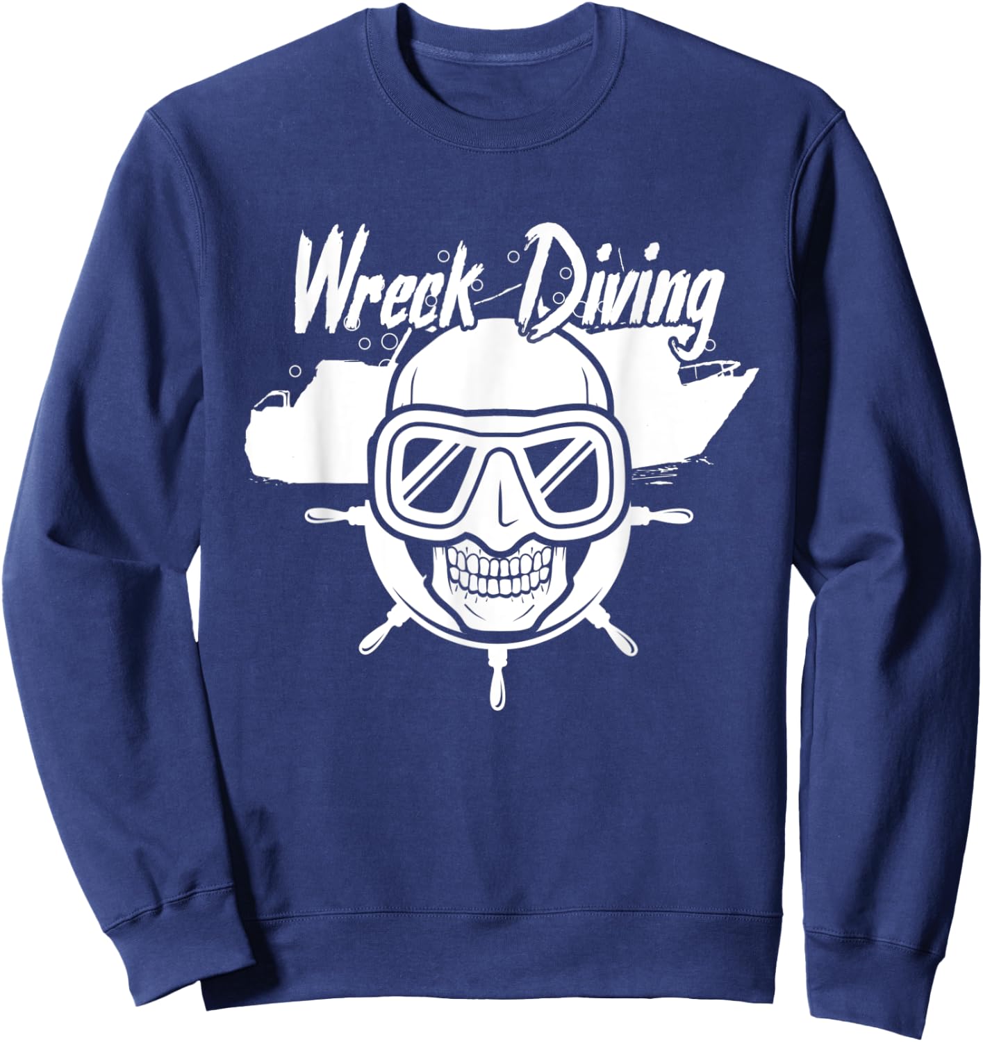 Wreck Diving Ocean Freediving Sea Skull Dive Gift Sweatshirt - Sweatshirt | Navy
