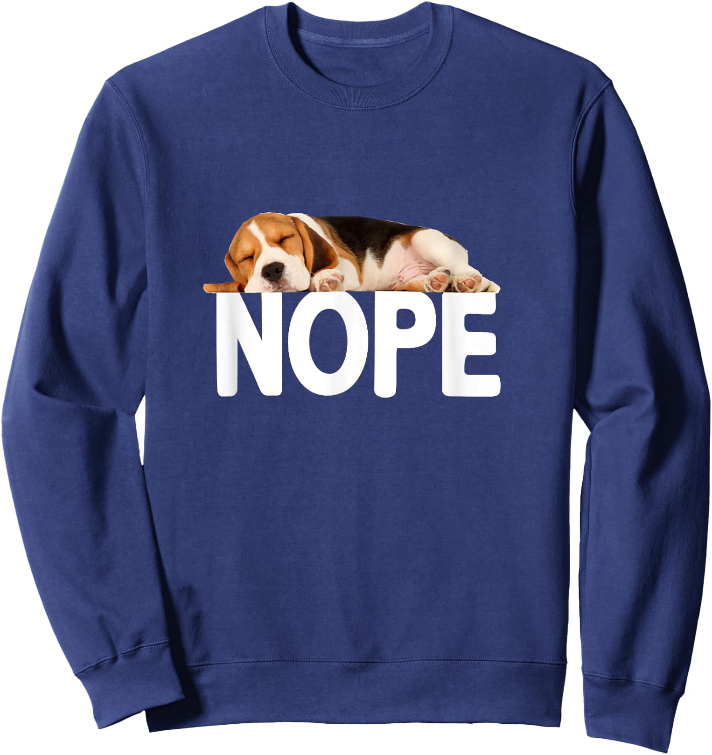 Nope Lazy Beagle Sweatshirt - Sweatshirt | Navy