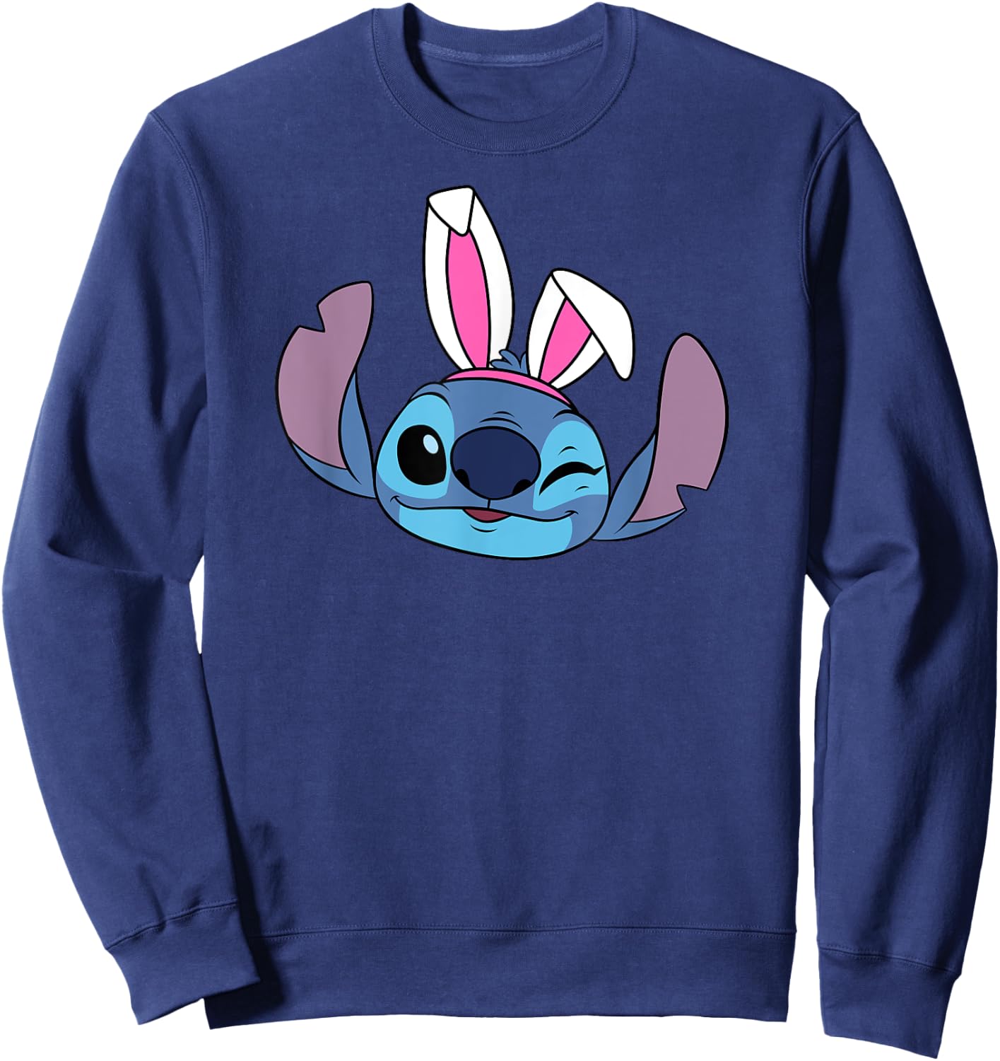 Amazon Essentials Disney Stitch Winking Spring Easter Bunny Ears Sweatshirt - Sweatshirt | Navy