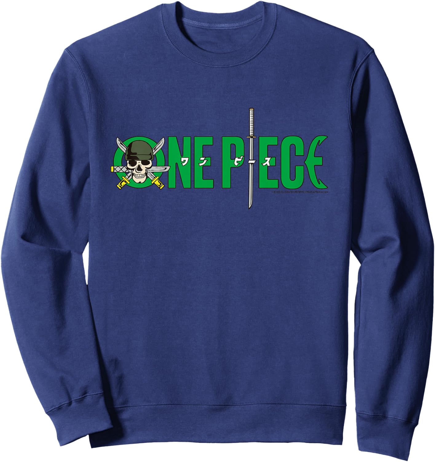 Child Pirate Hunter Badge Roronoa Zoro, One Piece, Kids Anime , white, 2 Sweatshirt - Sweatshirt | Navy