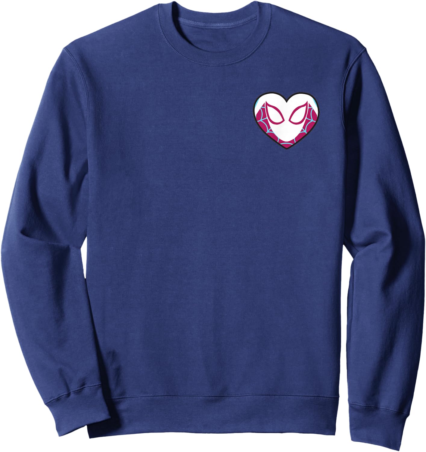Marvel Spider-Gwen Ghost Spider Valentine’s Day Heart Mask Sweatshirt - Sweatshirt | Navy