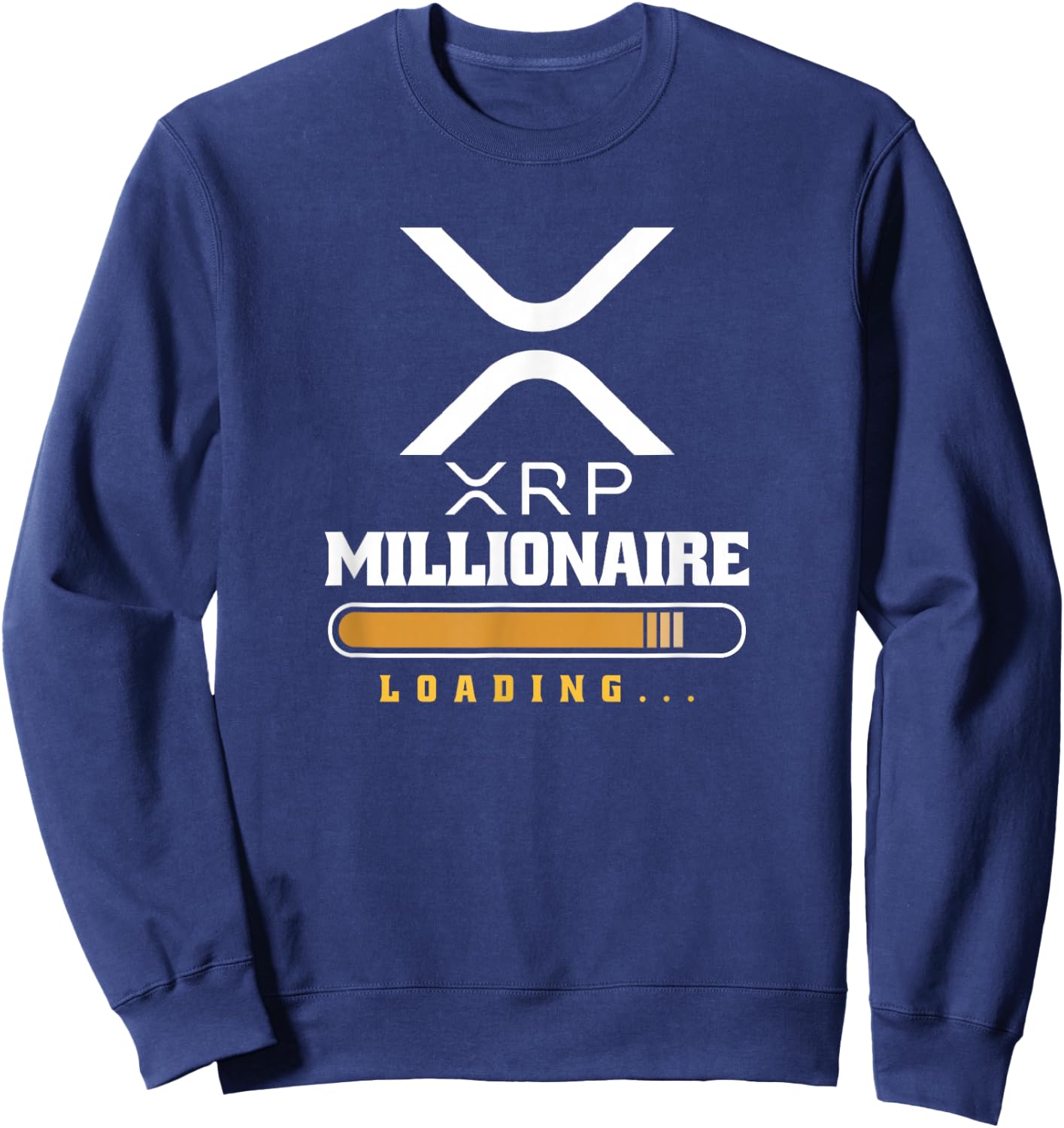 XRP Crypto Millionaire lädt lustiges Kryptowährung - , Schwarz, Kurzarm, S, Klassisch, Polyester 100% Sweatshirt - Sweatshirt | Navy