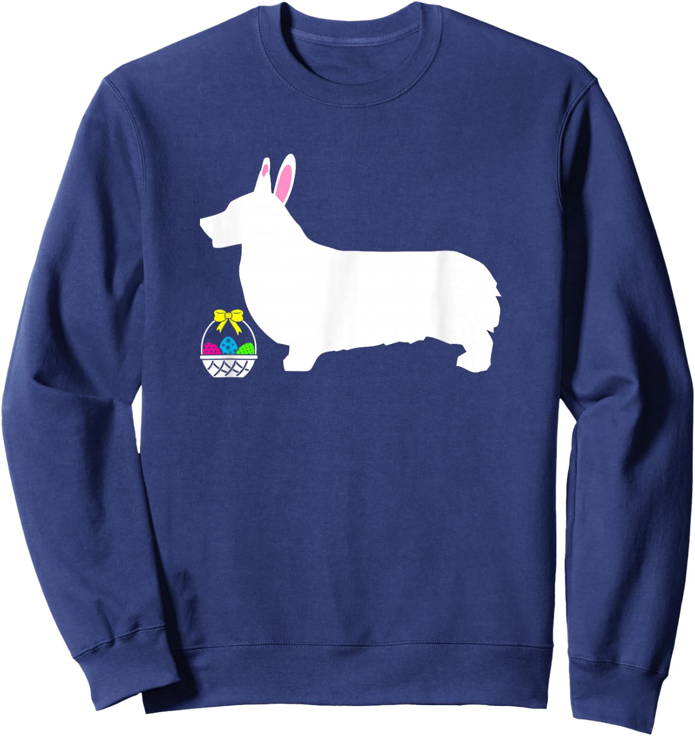 Pembroke Welsh Corgi Easter Bunny Dog Silhouette Sweatshirt - Sweatshirt | Navy