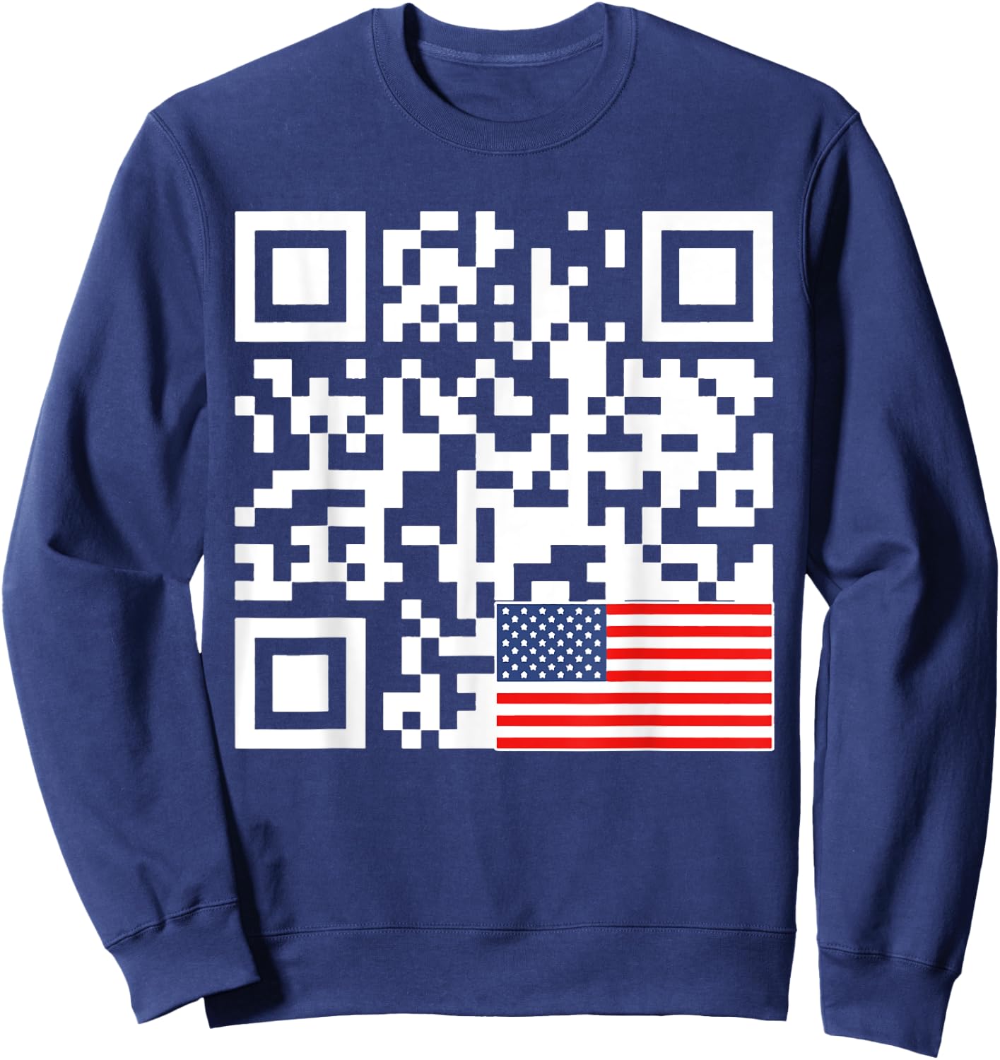 Trump Dance Troll QR Funny President Trump Dance Code Back Sweatshirt - Sweatshirt | Navy