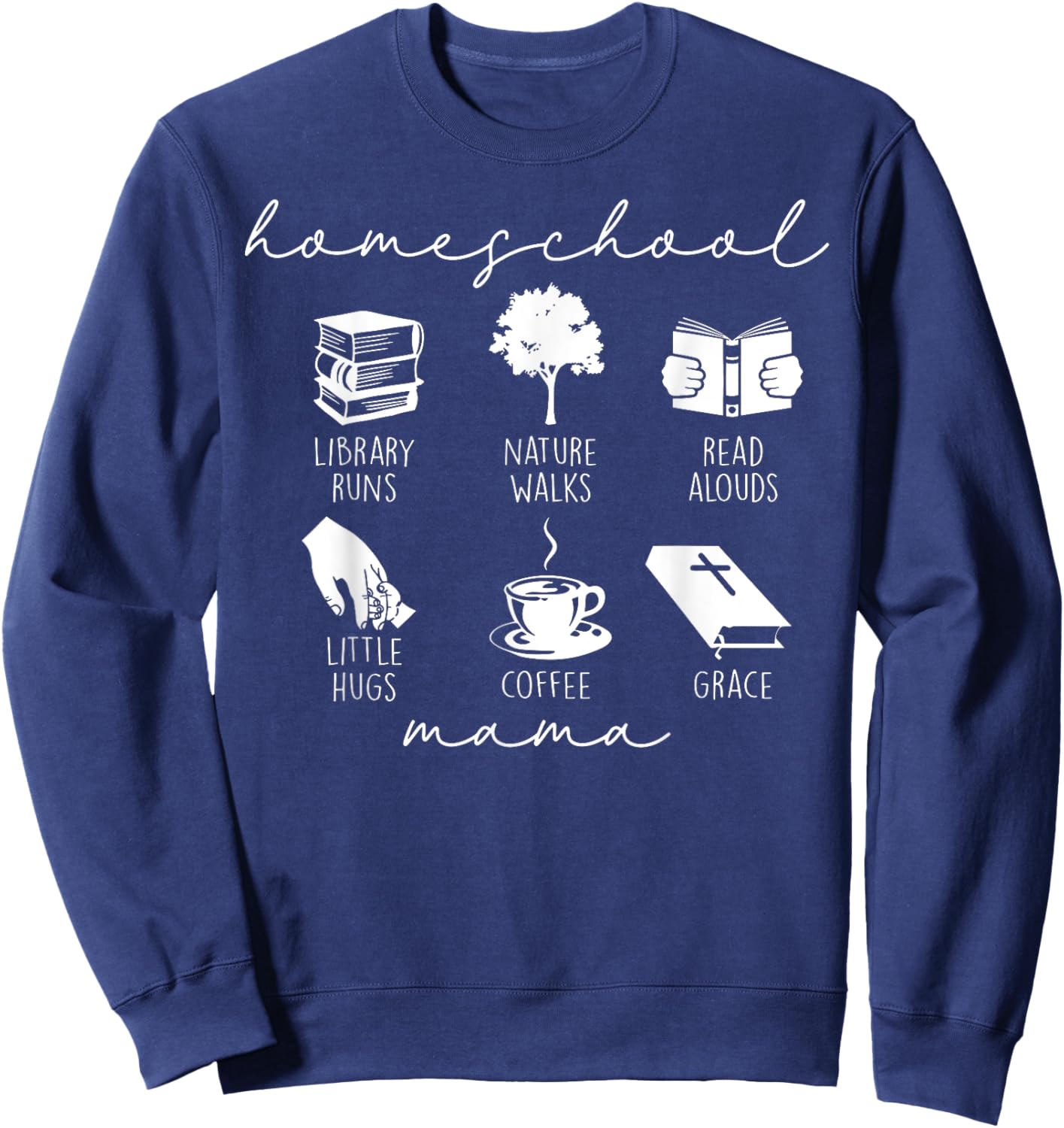 Christian Homeschool Mama Basket Nature Homeschool Mom Sweatshirt - Sweatshirt | Navy