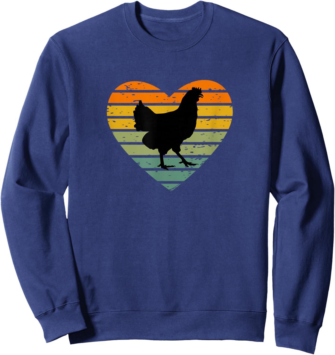 Ich Liebe Hühner Retro Herz Hühnerfan Bauernhof Henne Huhn Sweatshirt - Sweatshirt | Navy
