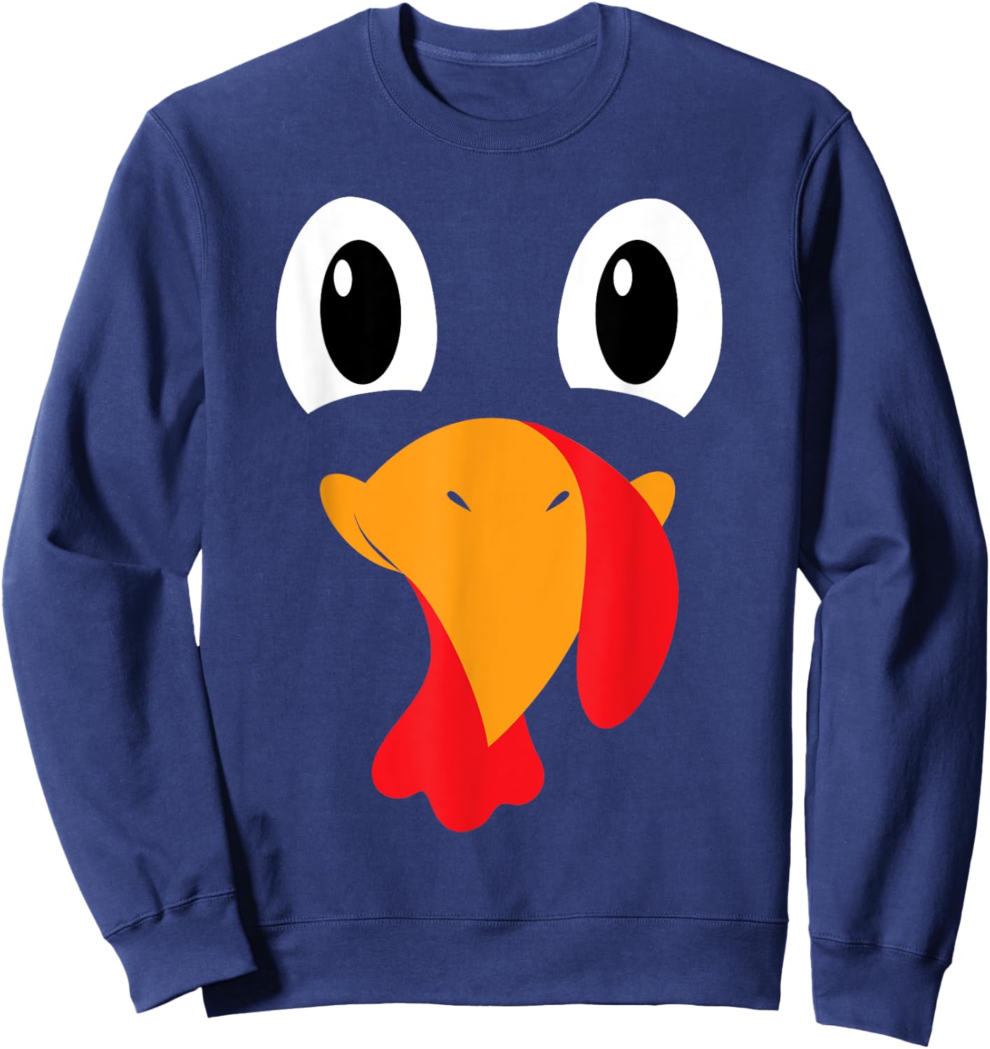 Turkey Face Kids Adult Funny Halloween Thanksgiving Sweatshirt - Sweatshirt | Navy
