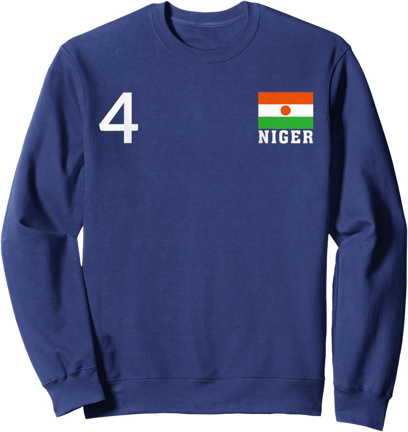 Niger Number 4 National Flag Country Heritage Sweatshirt - Sweatshirt | Navy