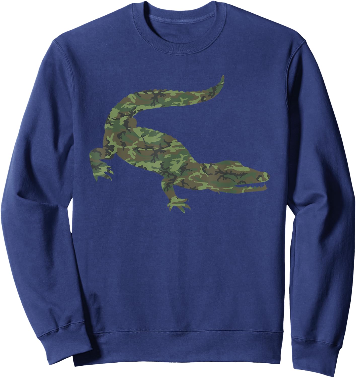 Military Alligator Camo Print US Crocodile Veteran Men Gift Sweatshirt - Sweatshirt | Navy