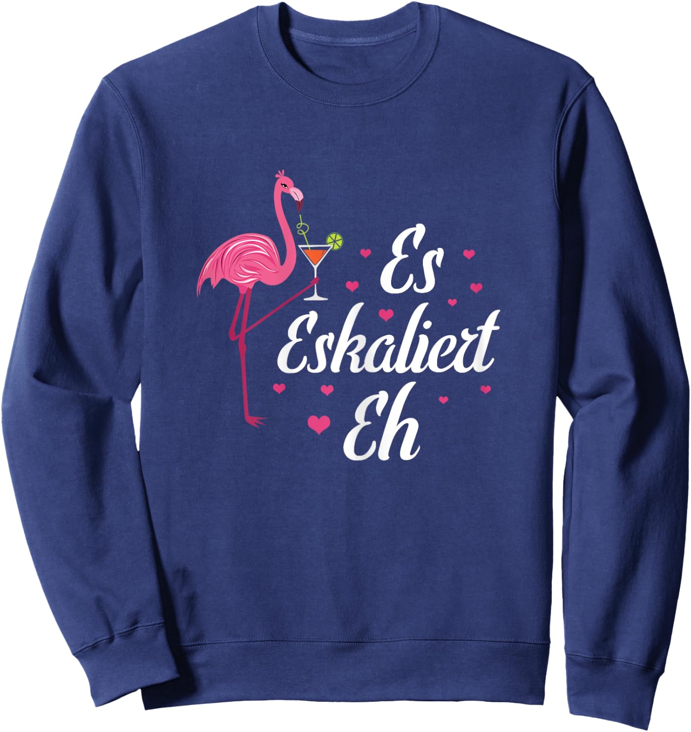 Women's Champagne Wine Girlstrip Running Girls Flamingo Es Escaliert Eh , black, s Sweatshirt - Sweatshirt | Navy