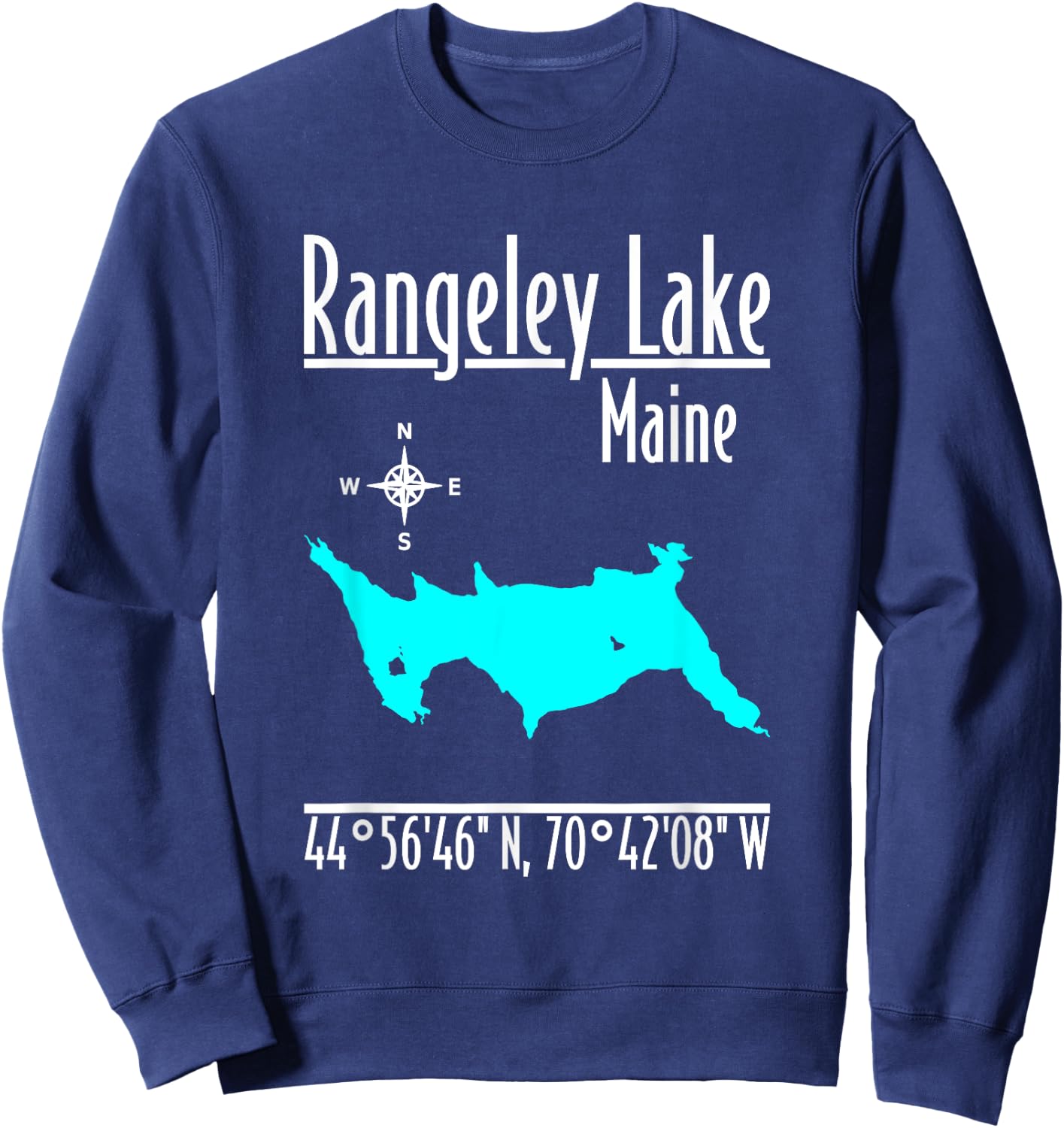 Modern Rangeley Lake - Maine Sweatshirt - Sweatshirt | Navy