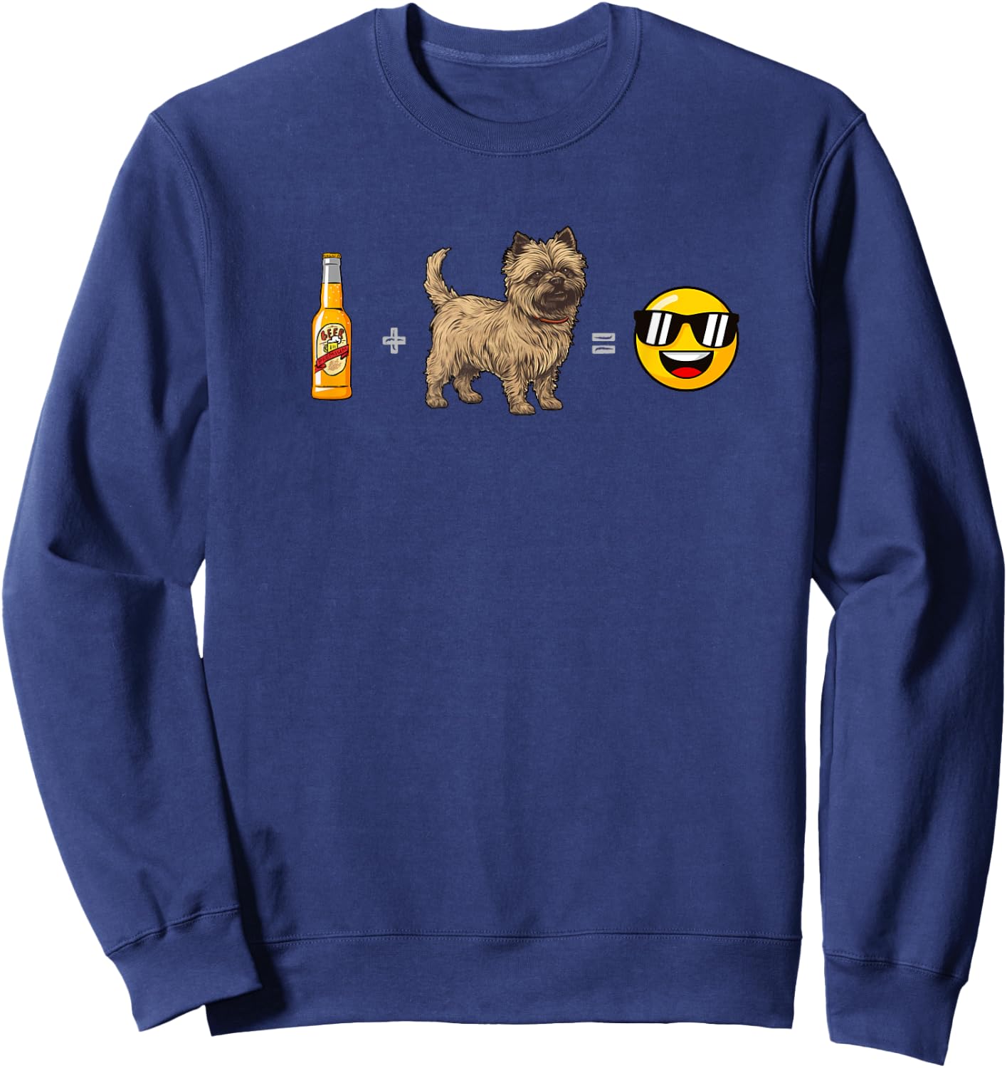 Cairn Terrier + Beer Dog Dad Happy Men Pet Lover Sweatshirt - Sweatshirt | Navy