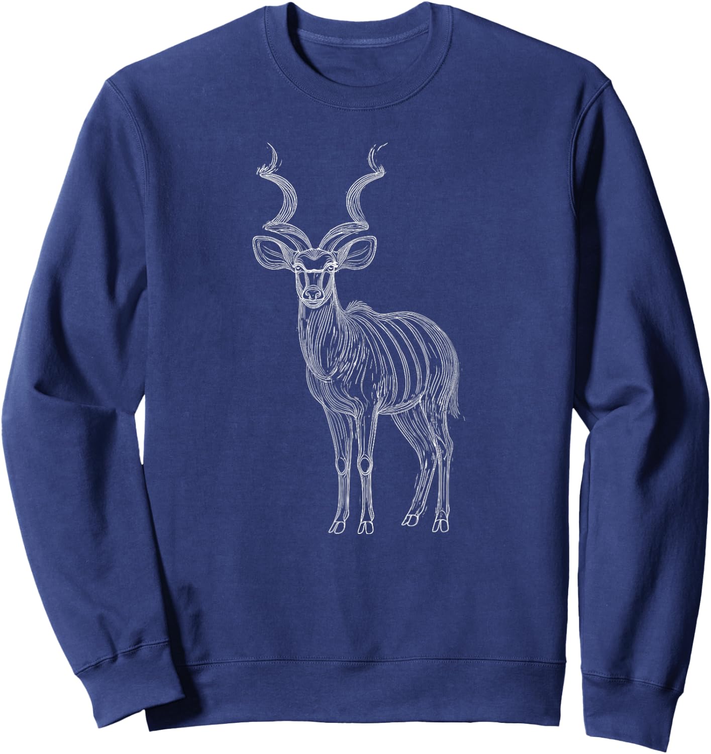 Line Art Kudu Antelope Kudus Sweatshirt - Sweatshirt | Navy