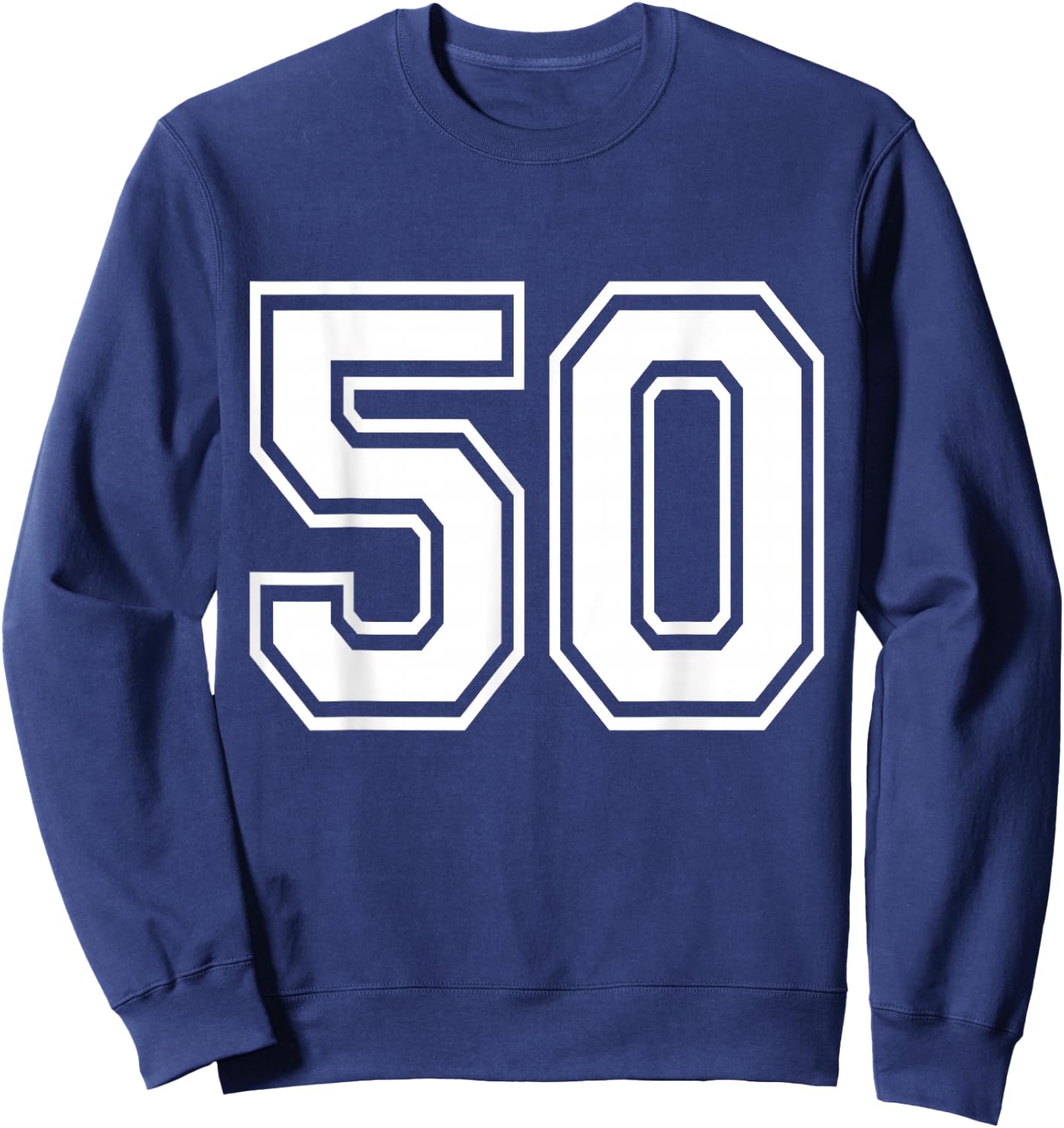 Number 50 Varsity Sports Team Jersey 50th Birthday 50 Years Sweatshirt - Sweatshirt | Navy
