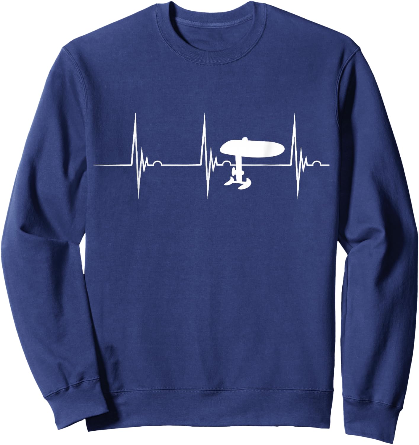 Elektrisches Hydrofoil Surfboard Efoil Heartbeat EKG Pulsfolie Sweatshirt - Sweatshirt | Navy