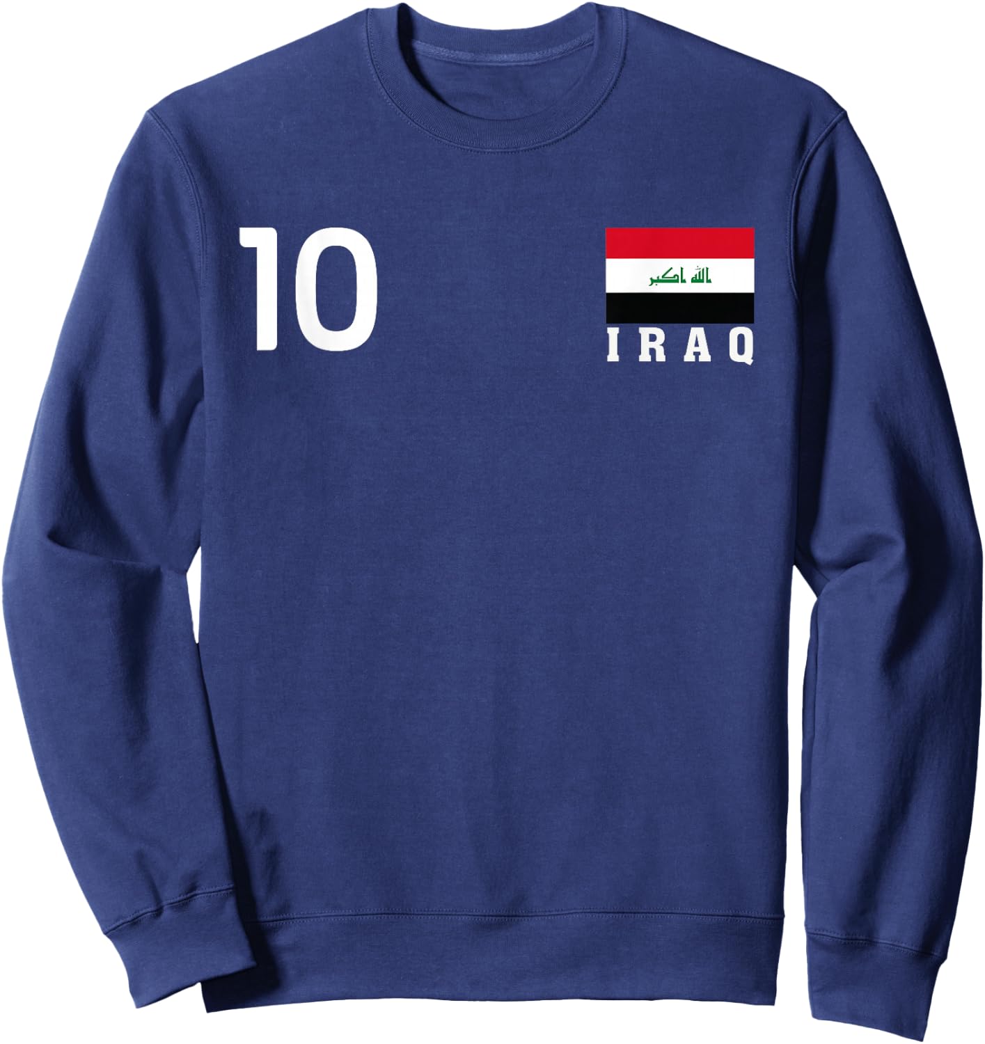 Iraq Number 10 National Flag Country Pride Heritage Sweatshirt - Sweatshirt | Navy