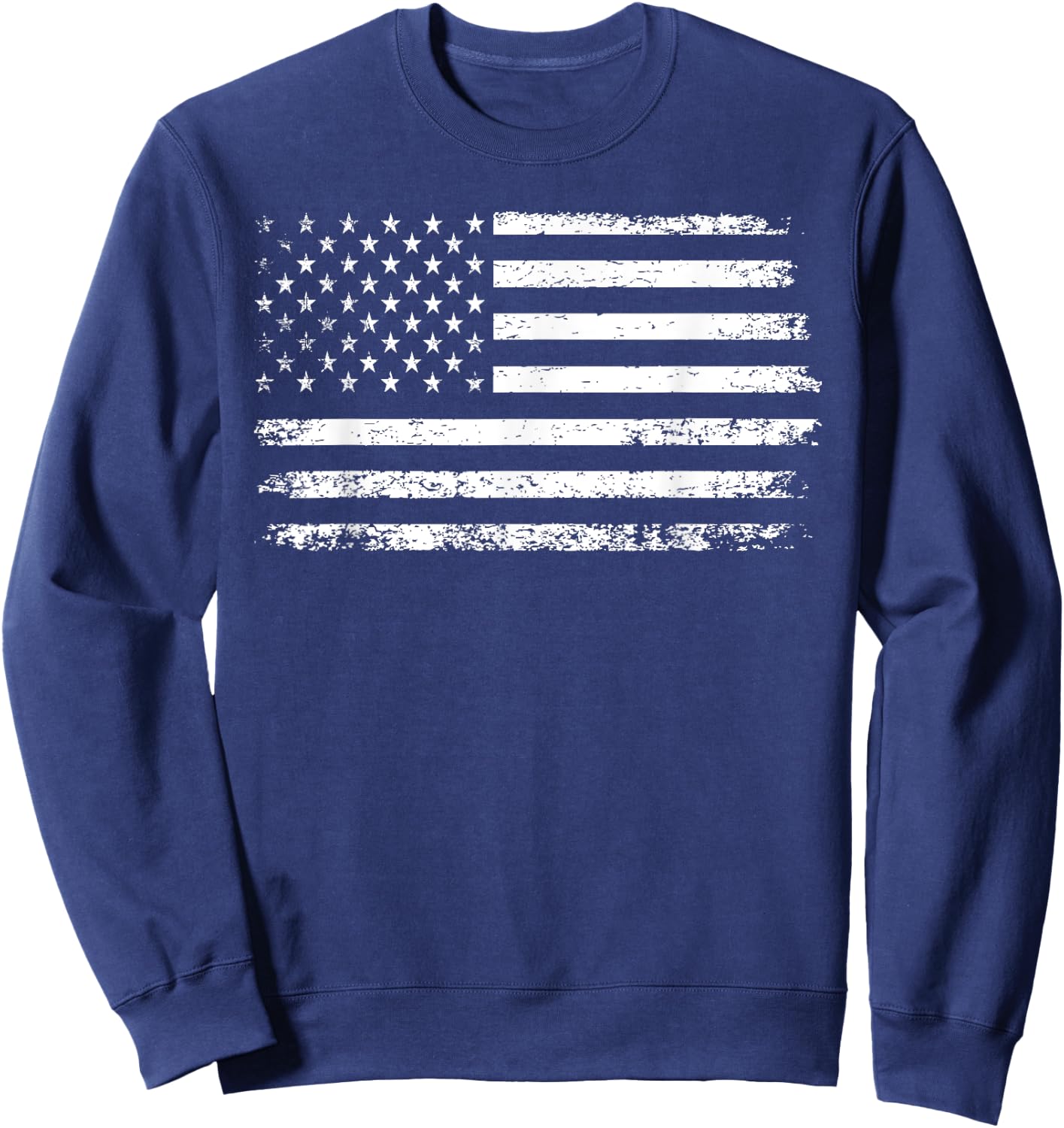 Distressed American Flag Men Boys Women Girls Kids Sweatshirt - Sweatshirt | Navy