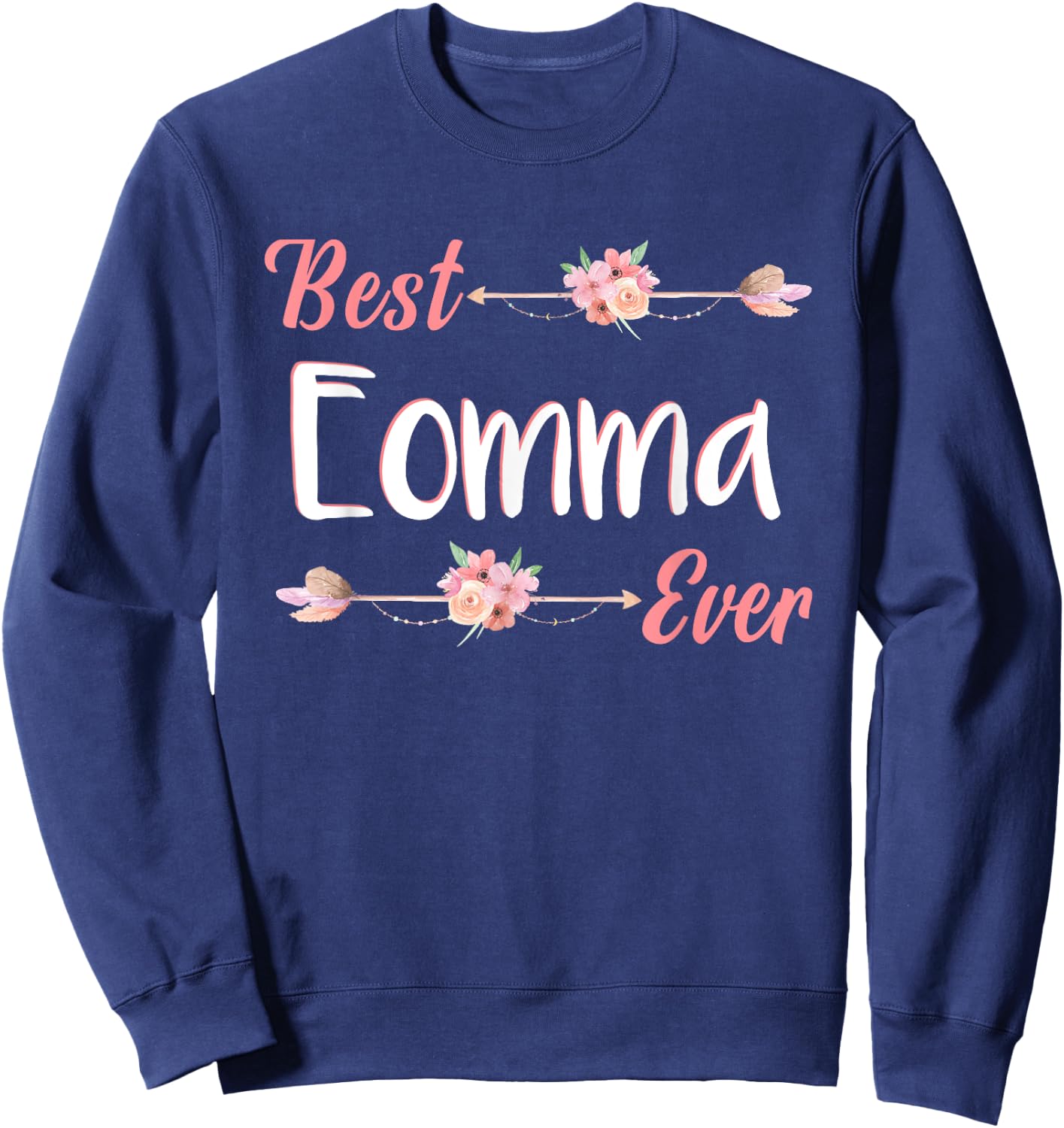 Best Eomma Ever Korean Mom Floral Mother's Day Sweatshirt - Sweatshirt | Navy