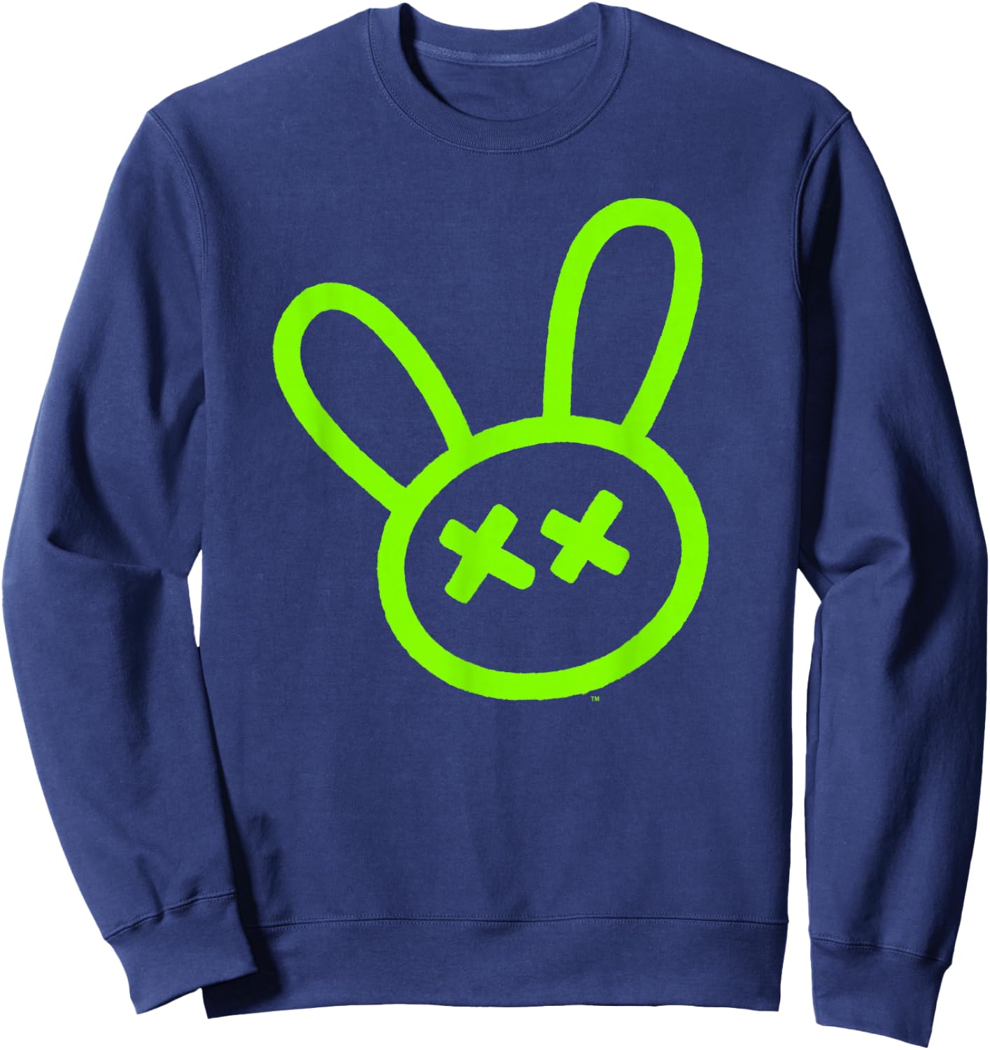 My Pet Hooligan Green Neon Outline Bunny Icon Sweatshirt - Sweatshirt | Navy