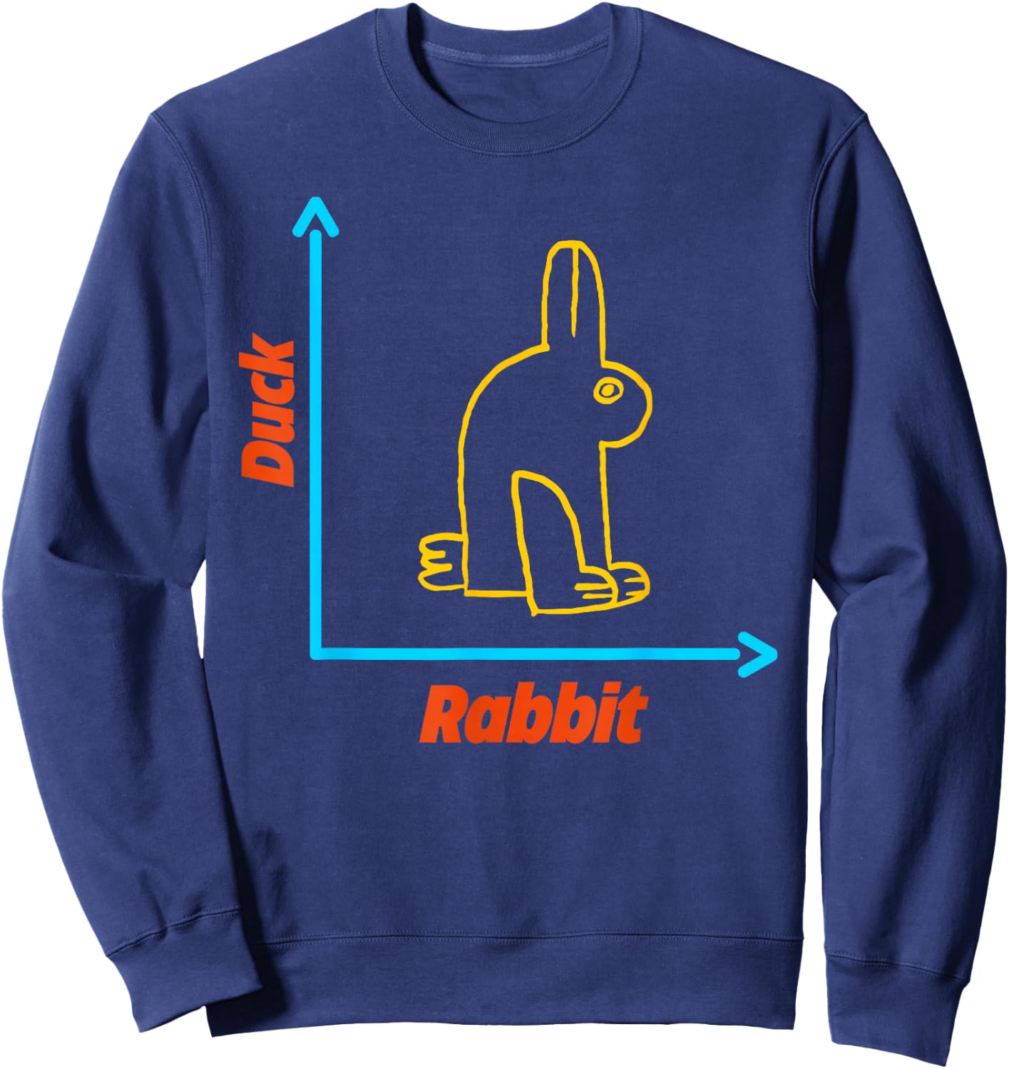 Wittgensteins Rabbit Duck Illusion Physics Nerd Math Geek Sweatshirt - Sweatshirt | Navy