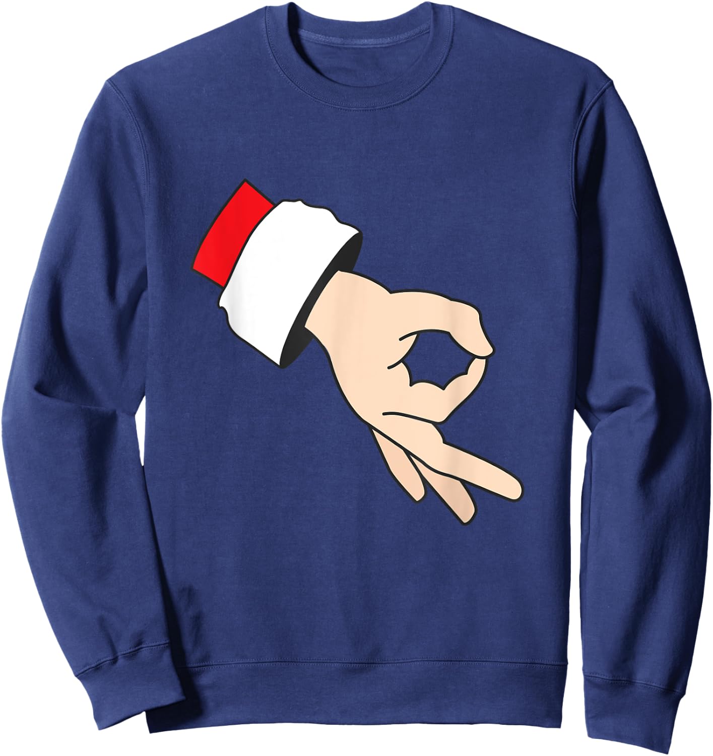 Circle Game Gotcha Inappropriate Christmas Santa Ok Hand Sweatshirt - Sweatshirt | Navy