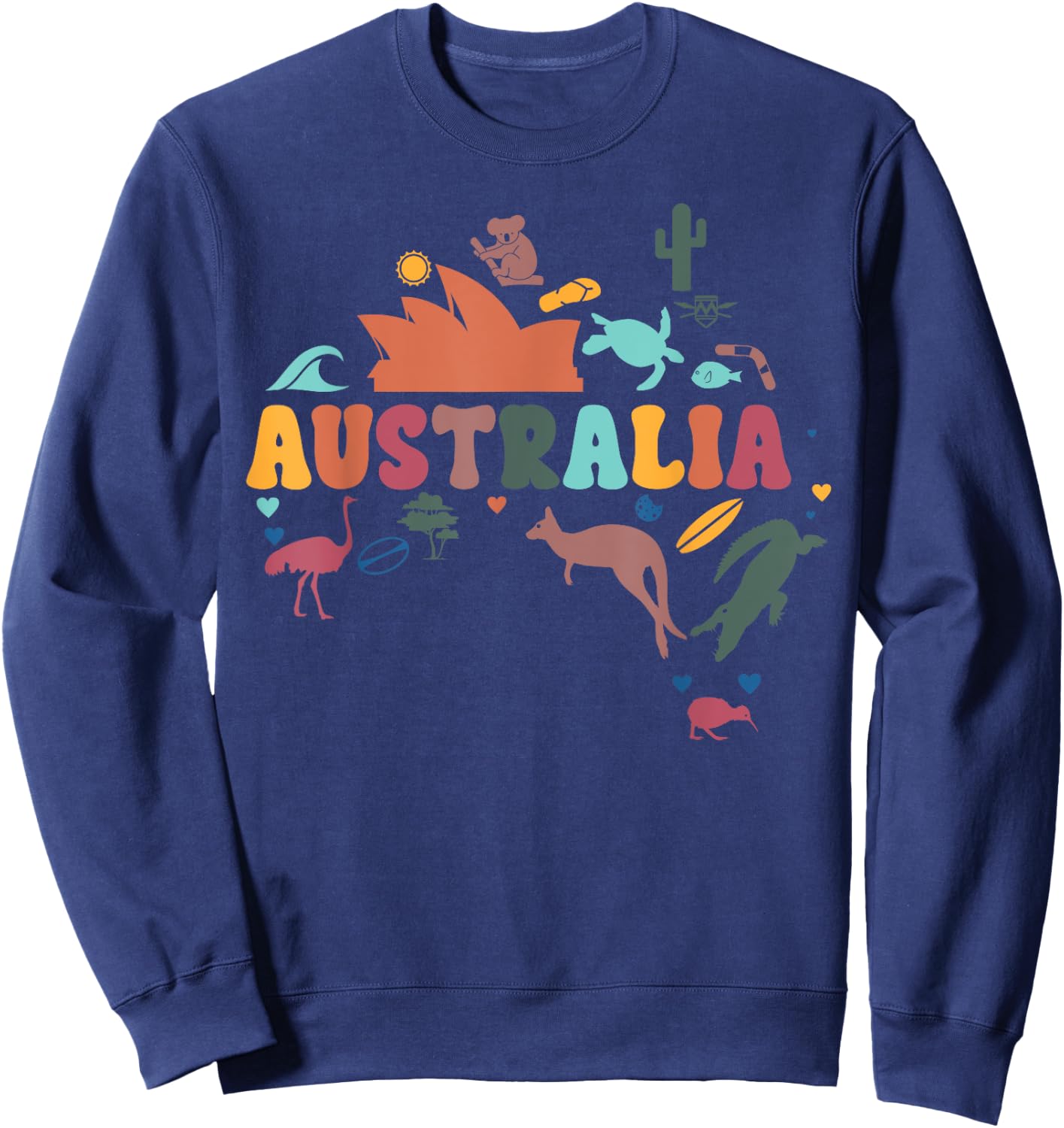 Australian Kangaroo Map Australia Day Souvenir Sweatshirt - Sweatshirt | Navy