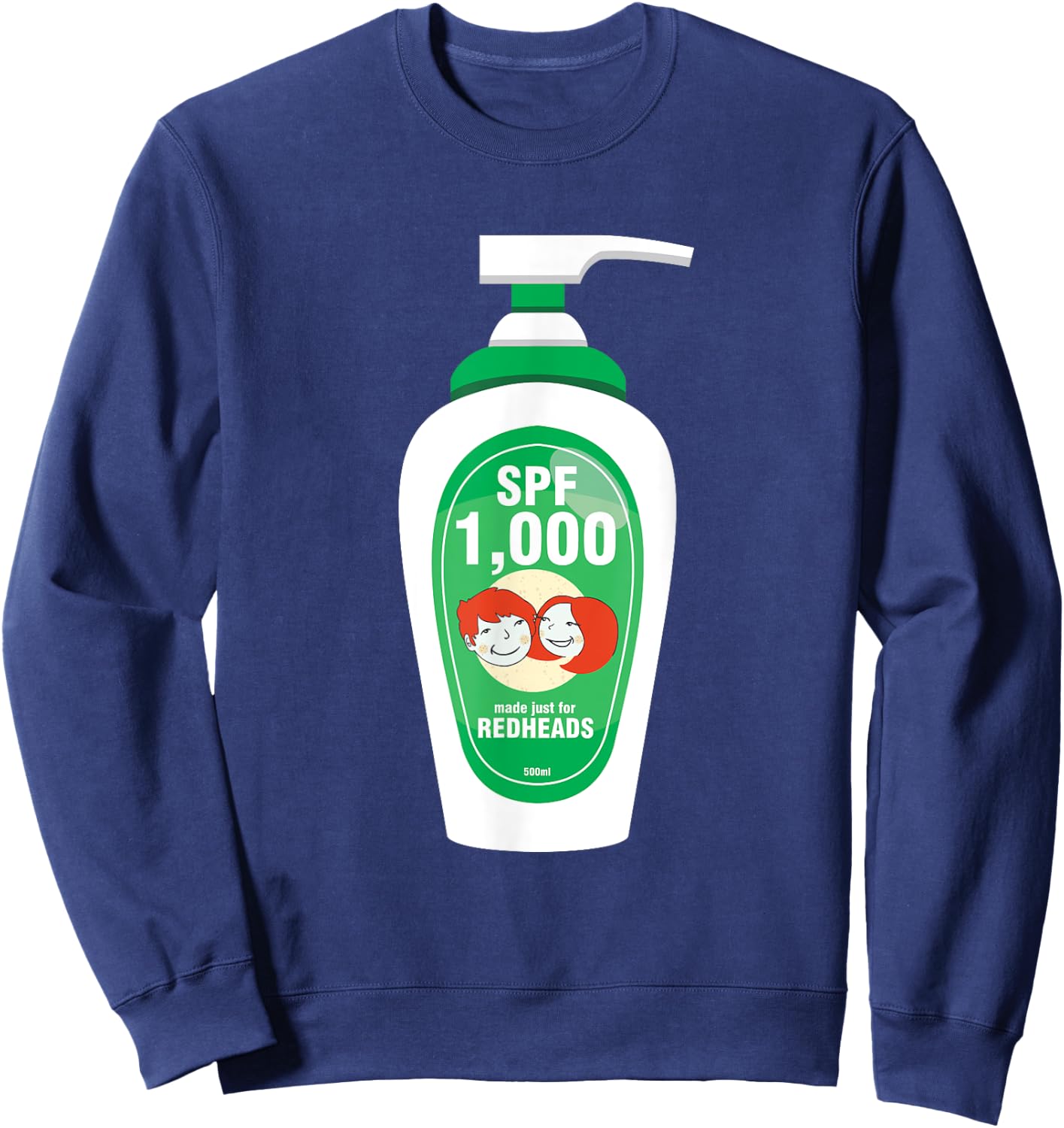 Funny Sarcastic Irish Ginger Redhead SPF 1000 Sunscreen Sweatshirt - Sweatshirt | Navy
