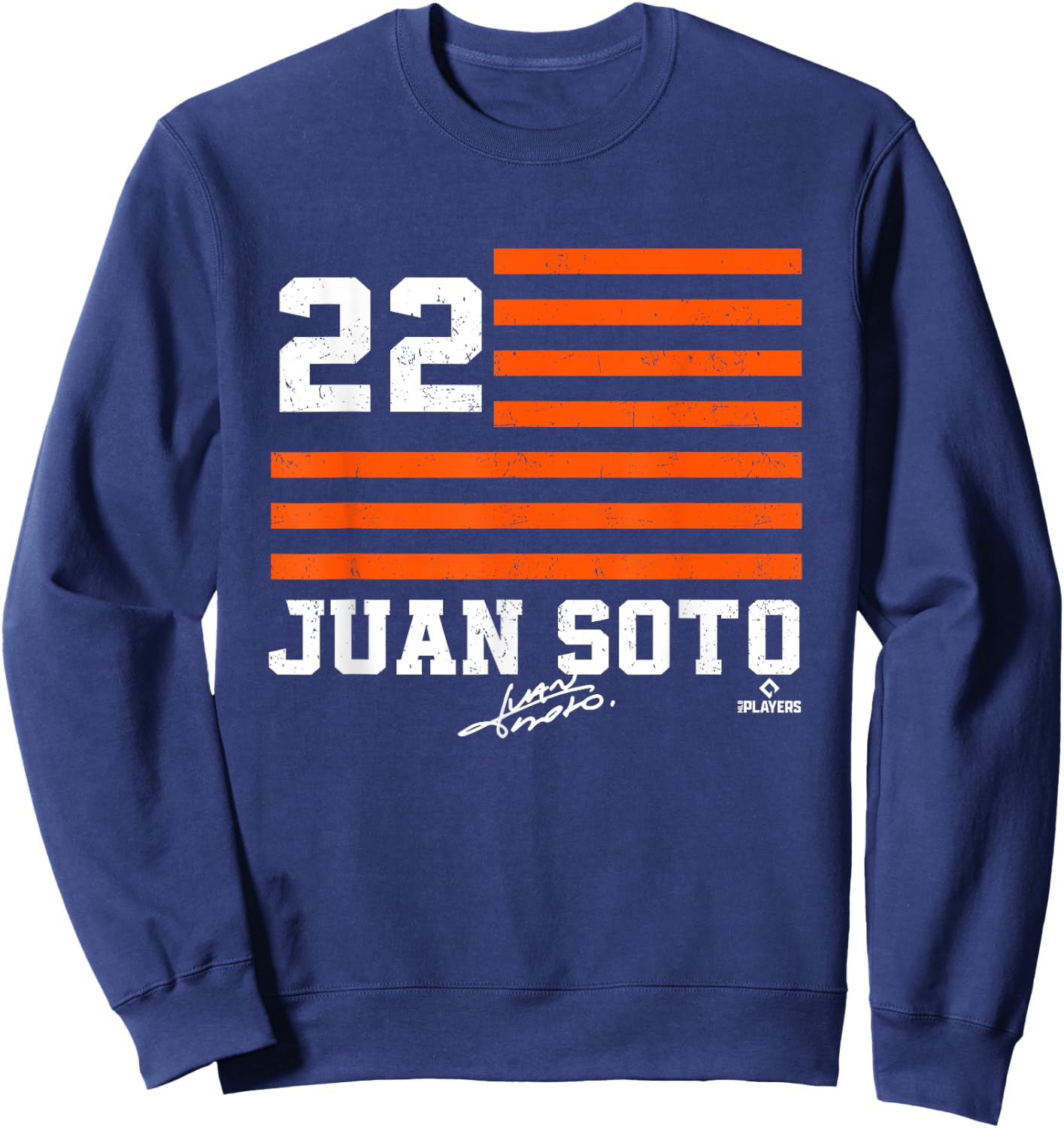 Juan Soto Flag Name New York Baseball MLBPA Sweatshirt - Sweatshirt | Navy