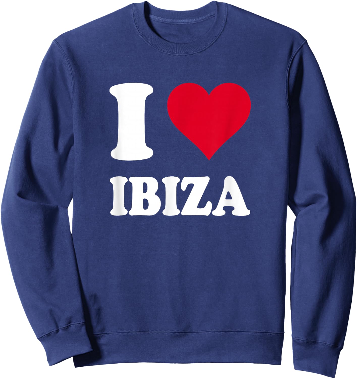 Red Heart I Love Ibiza , Black, S Sweatshirt - Sweatshirt | Navy