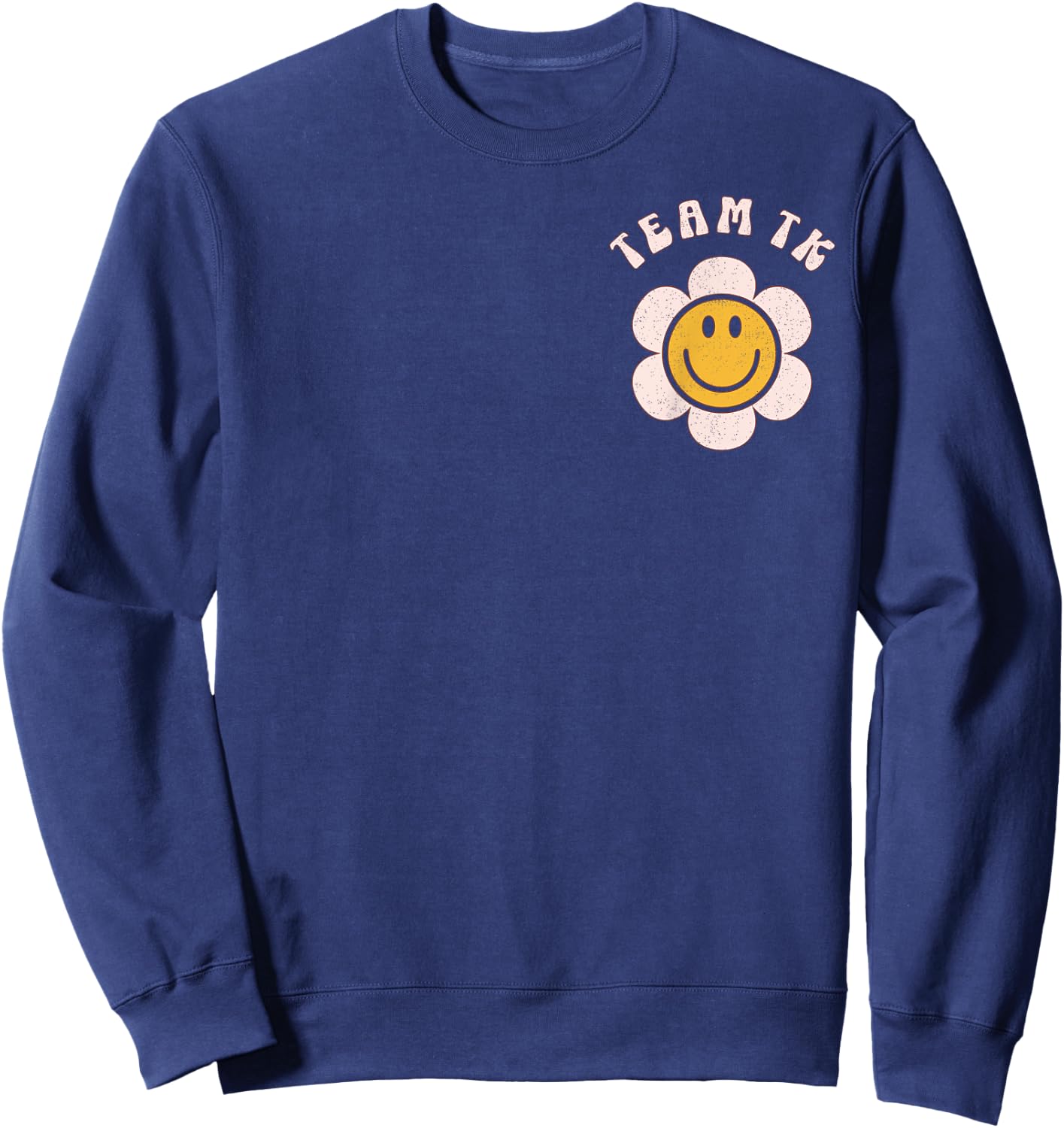 Team TK Retro Teacher Daisy Colorful - TK School Back Design Sweatshirt - Sweatshirt | Navy