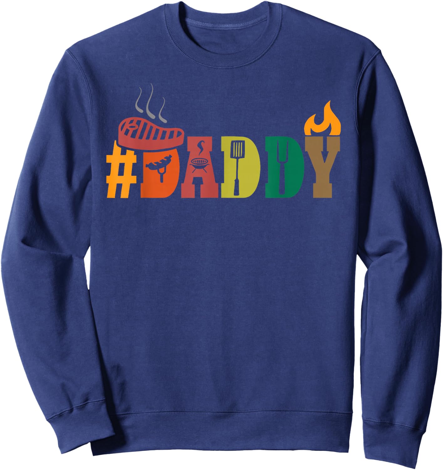Grilling Parody Dad Papa Husband Men Sweatshirt - Sweatshirt | Navy