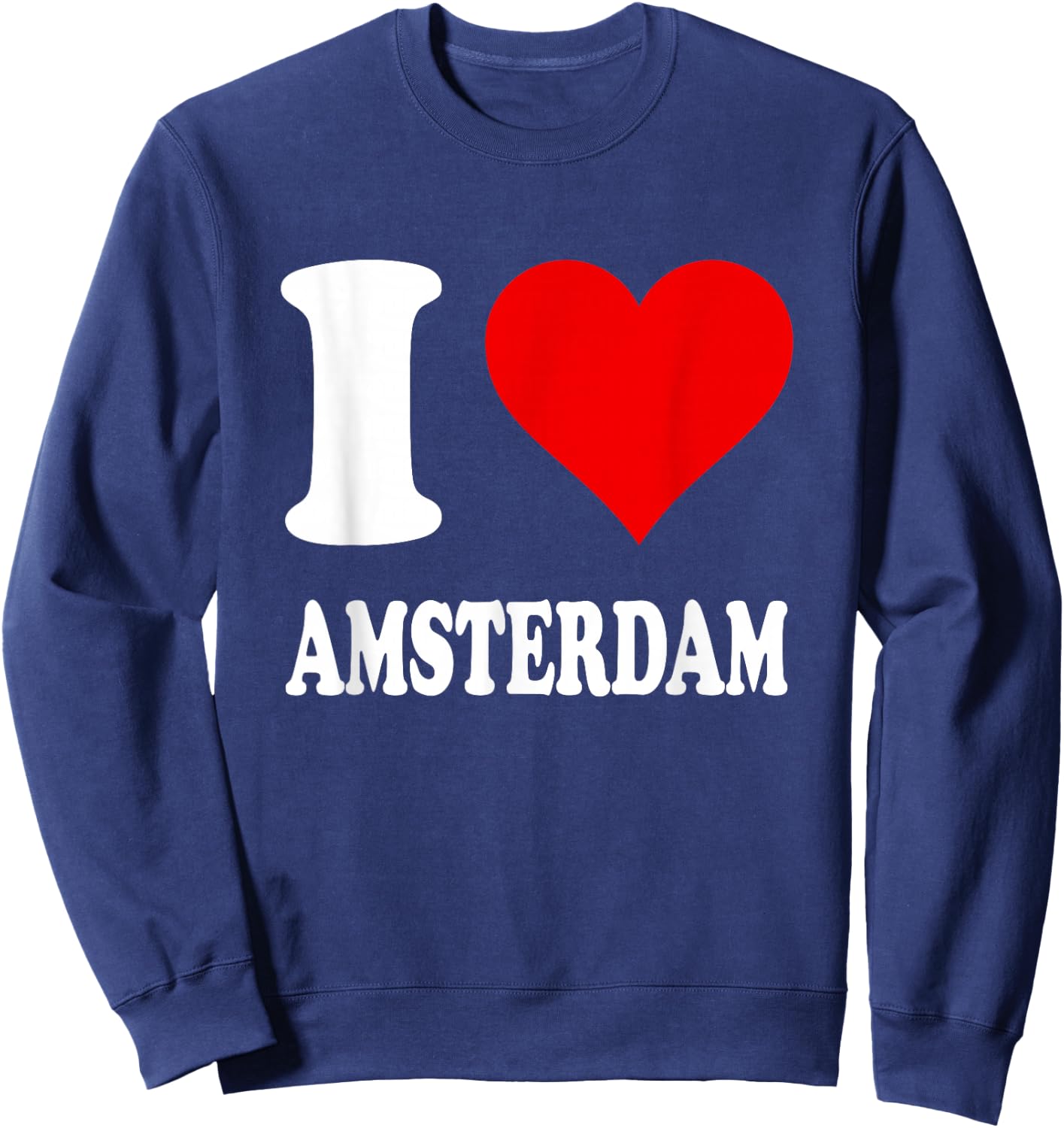 Red Heart Motif I Love Amsterdam Sweatshirt - Sweatshirt | Navy