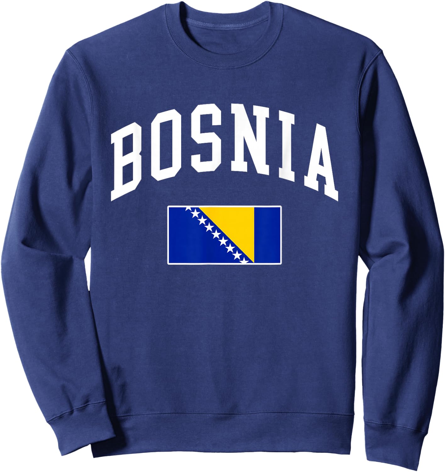 Bosnia and Herzegovina Flag Retro Vintage Classic Graphic Sweatshirt - Sweatshirt | Navy