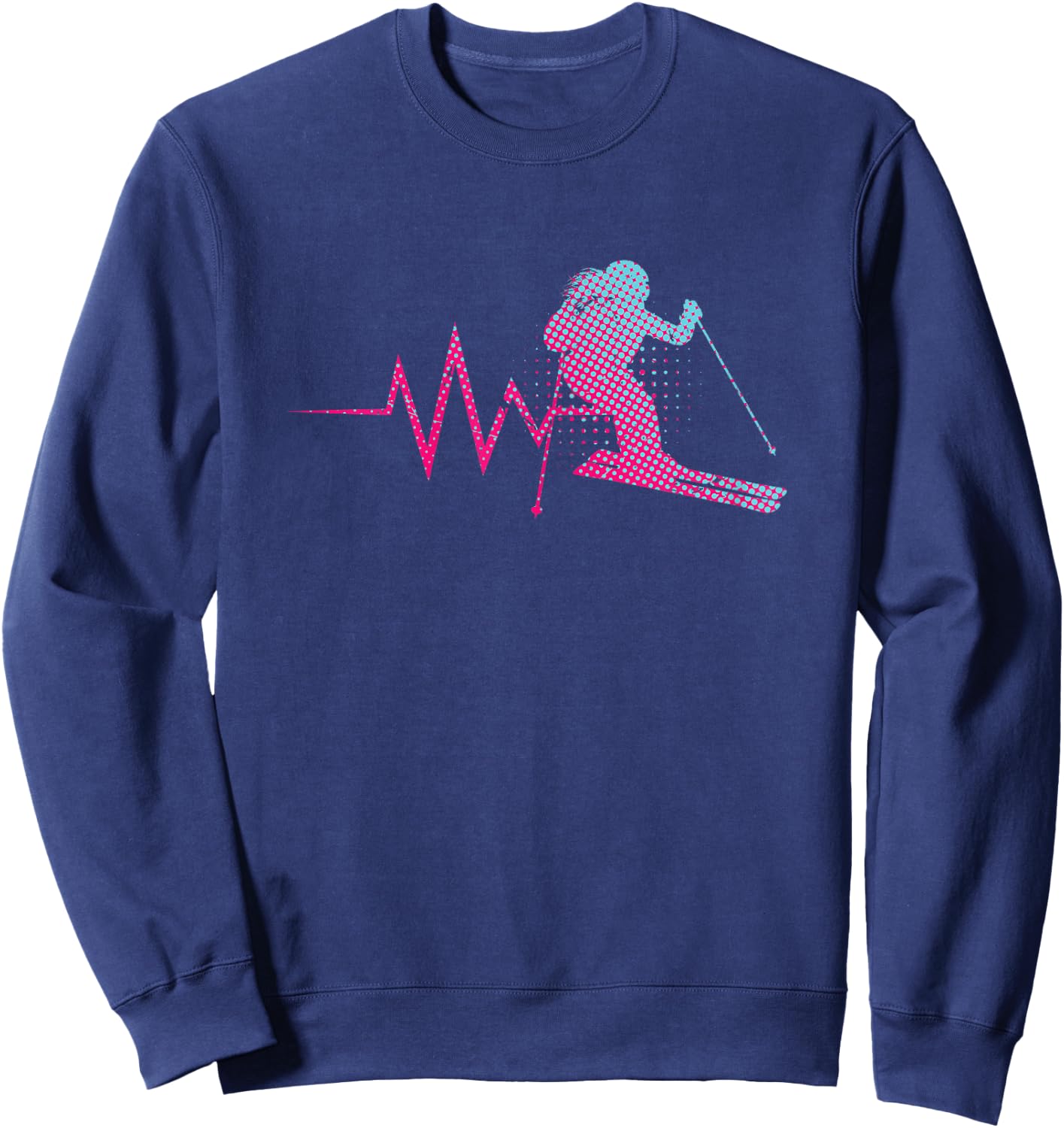 Skilfahrerin Herzschlag Ski Girls Women Ski Helmet Skiing , black Sweatshirt - Sweatshirt | Navy