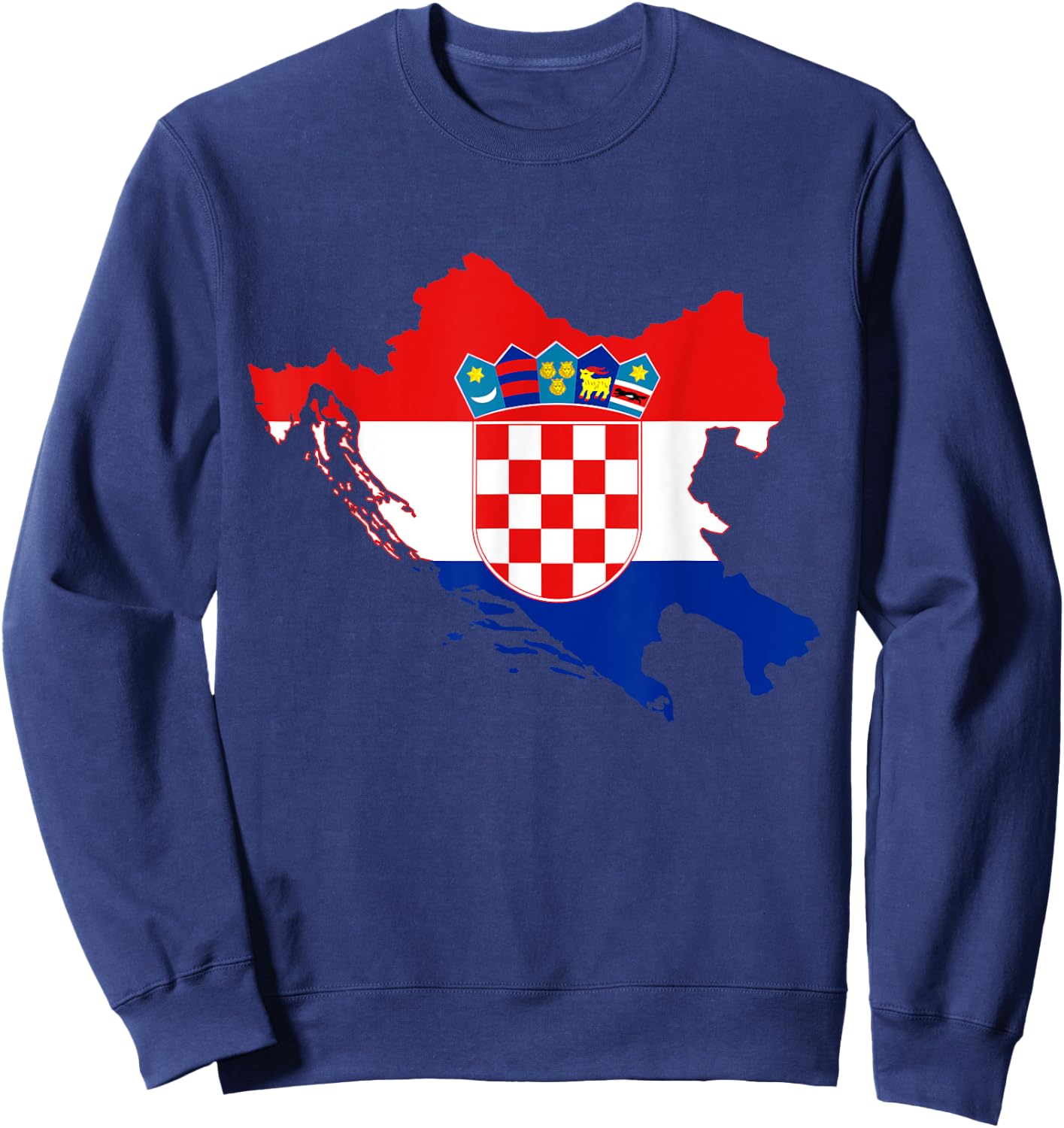 Kroatien , Kroatische Karte, Kroatien Shirts für Damen Sweatshirt - Sweatshirt | Navy