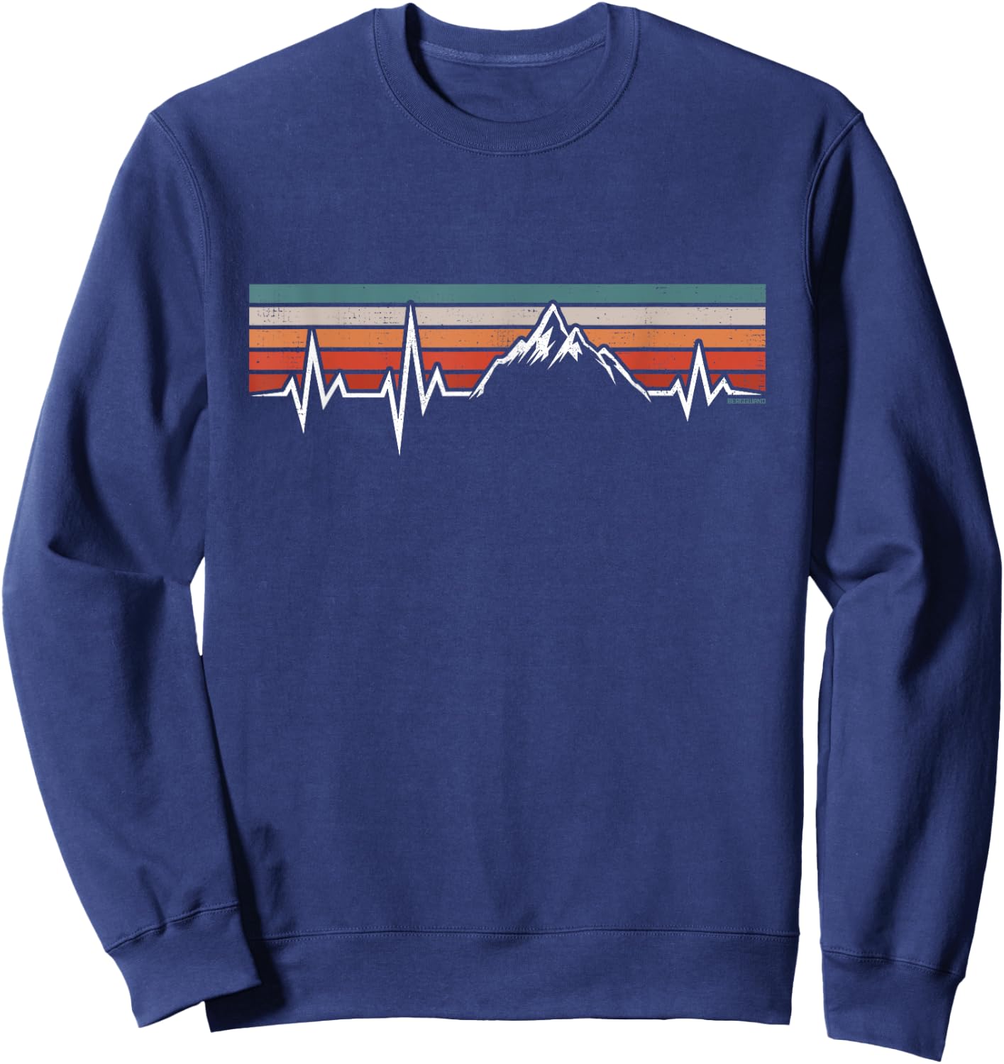 Herzschlag Berge Bergwandern Wandern Berg EKG Wander Sweatshirt - Sweatshirt | Navy