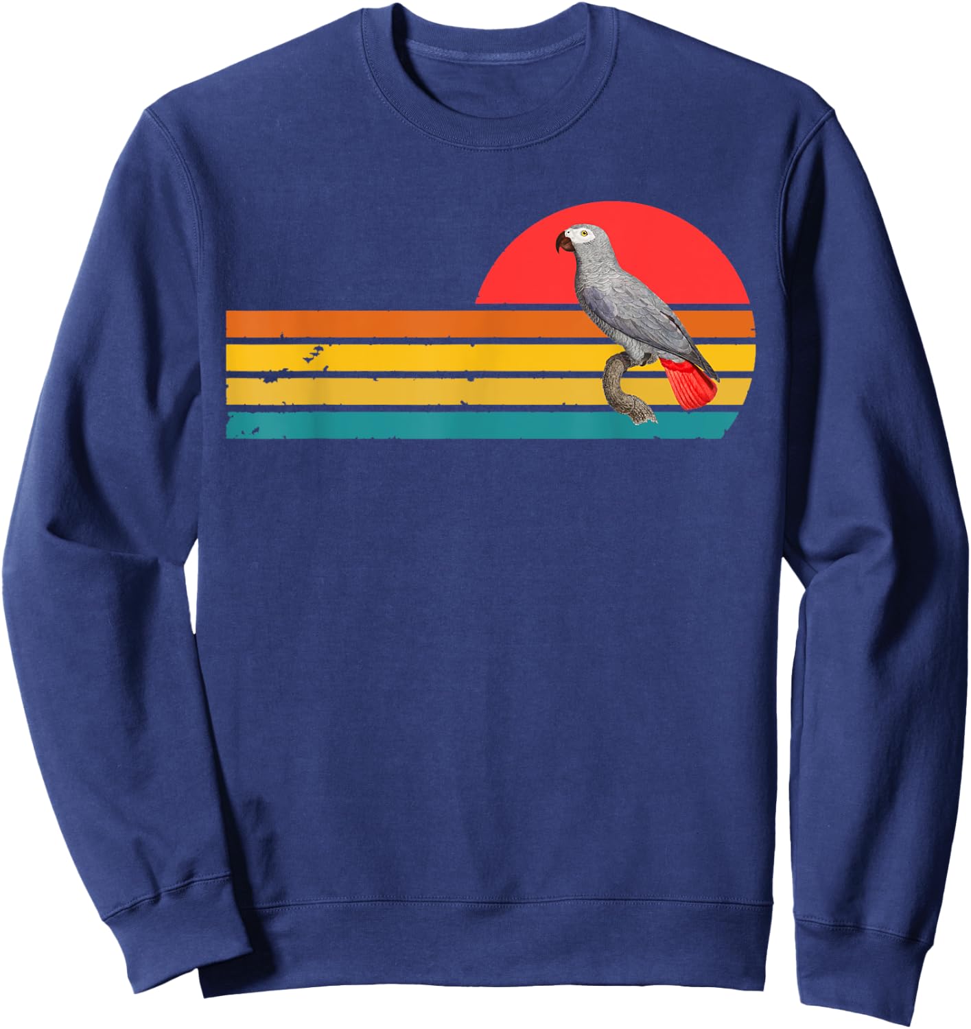 Timneh Grey African Parrot Vintage Retro Timneh Grey Sweatshirt - Sweatshirt | Navy