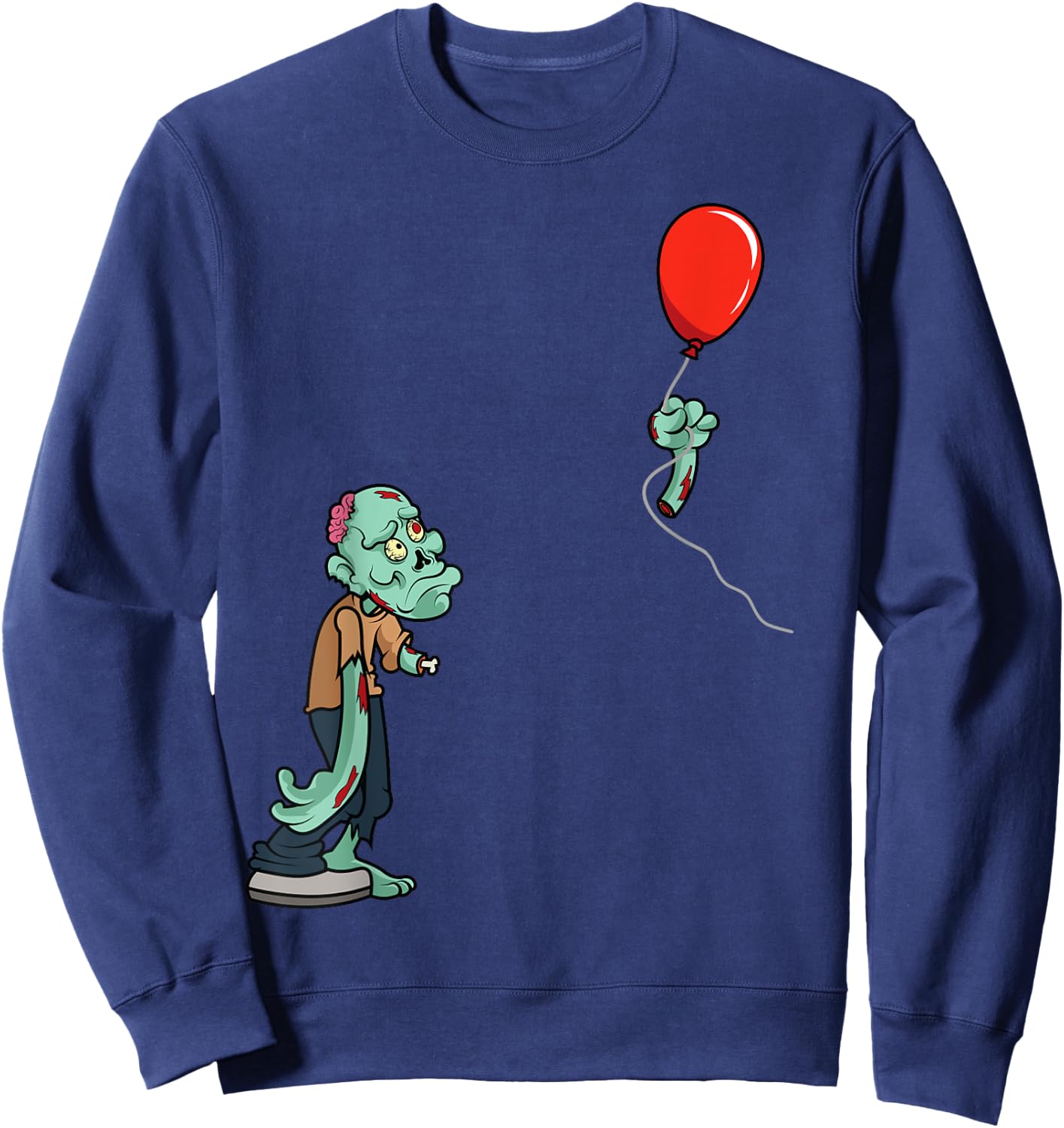 Halloween Funny Zombie Cut Off Arm Balloon Body Part Gift Sweatshirt - Sweatshirt | Navy