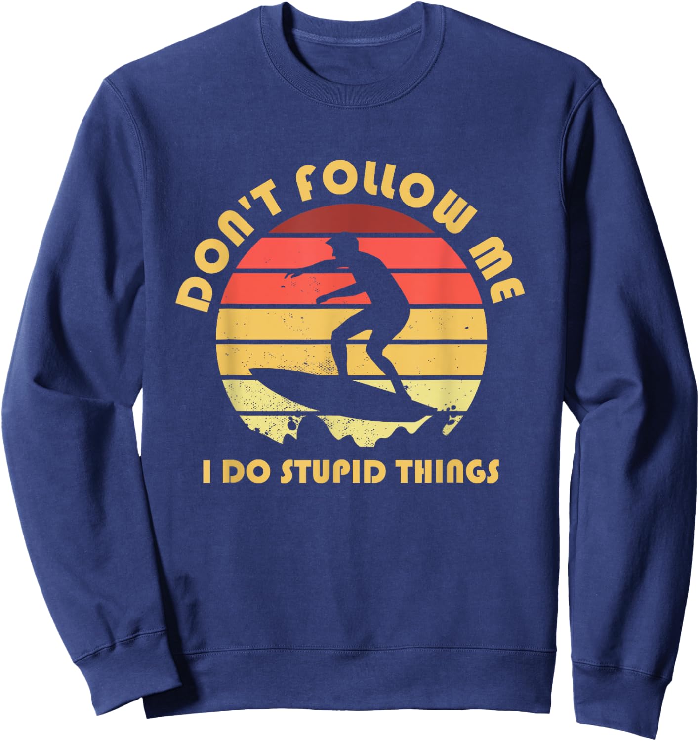 Surfer Retro Vintage Stunts Surfing Surf Surfboard Sea Gift Sweatshirt - Sweatshirt | Navy