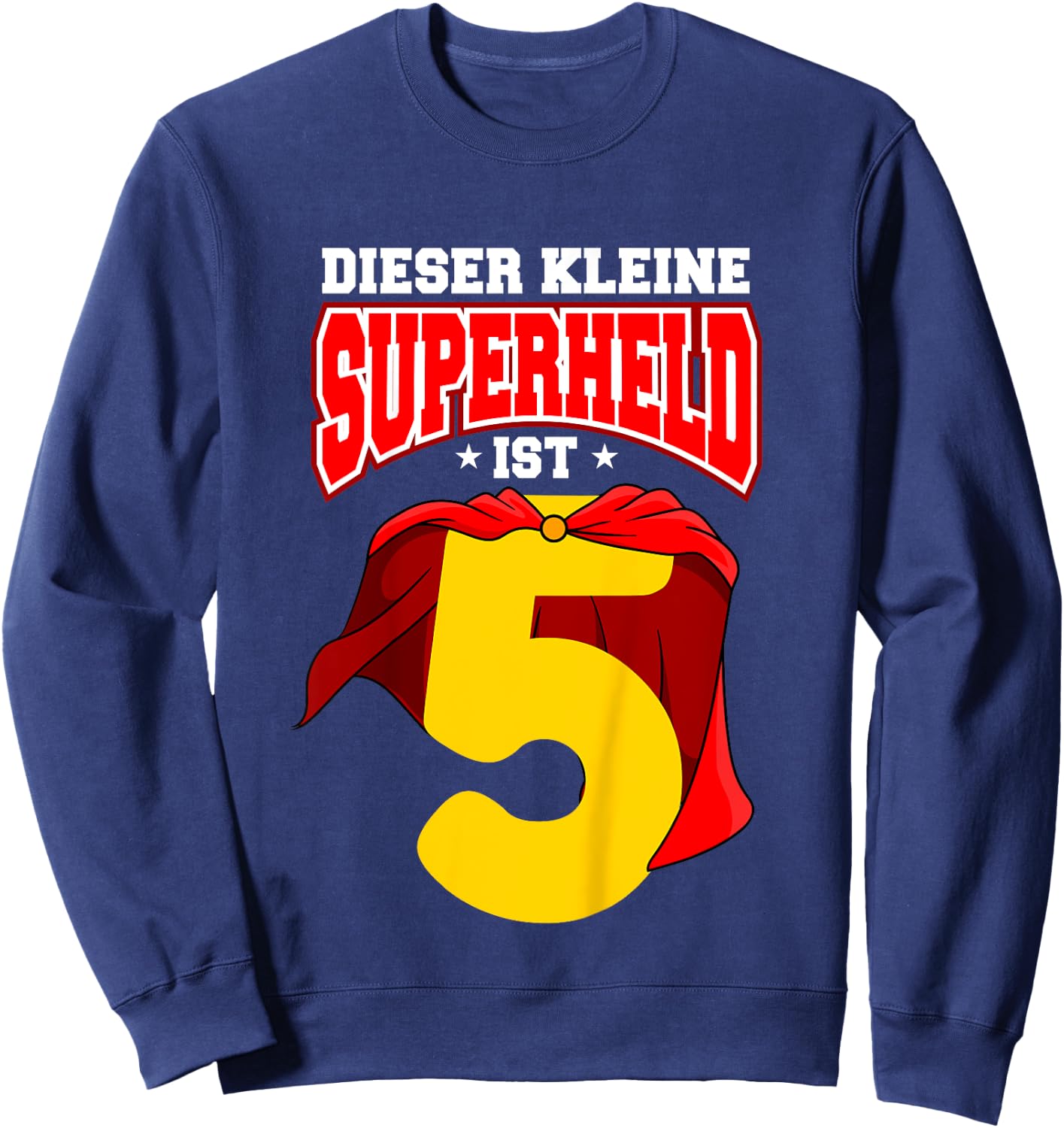 Children's 5th Birthday Superhero Boys 5 Years , black, 80 Sweatshirt - Sweatshirt | Navy