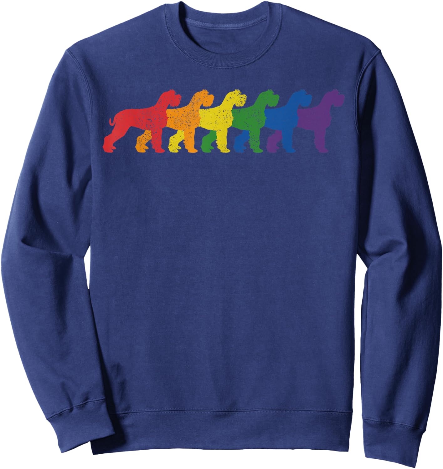 Schnauzer Dog Gay Pride LGBTQ Supporter Rainbow Ally Sweatshirt - Sweatshirt | Navy