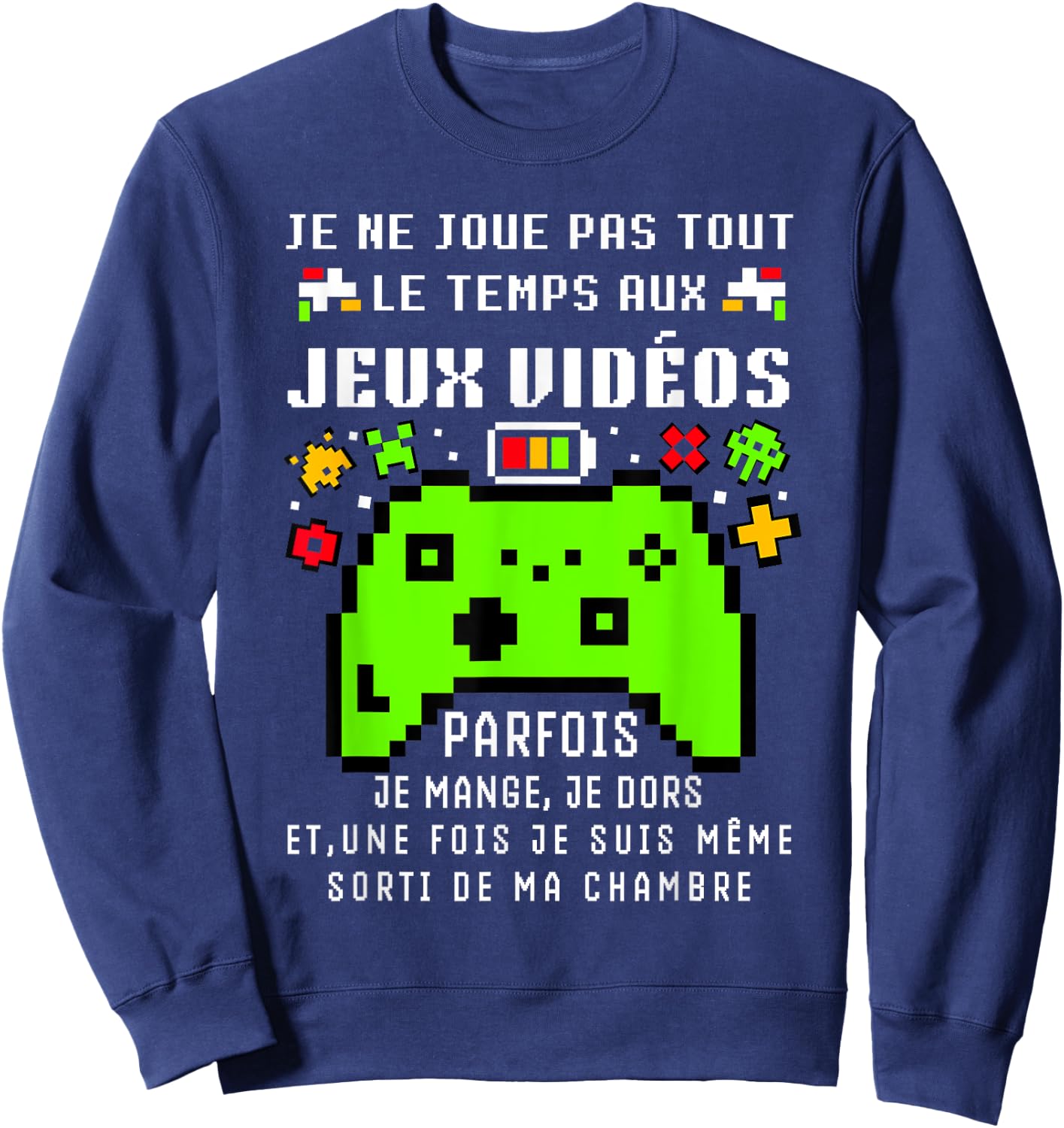 Funny Gamer Teen Video Games Gift Gamer Christmas Funny , Black, S Sweatshirt - Sweatshirt | Navy