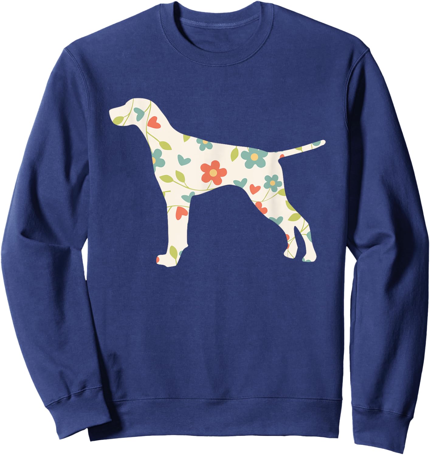 German Shorthair Pointer Dog Flower Silhouette Sweatshirt - Sweatshirt | Navy