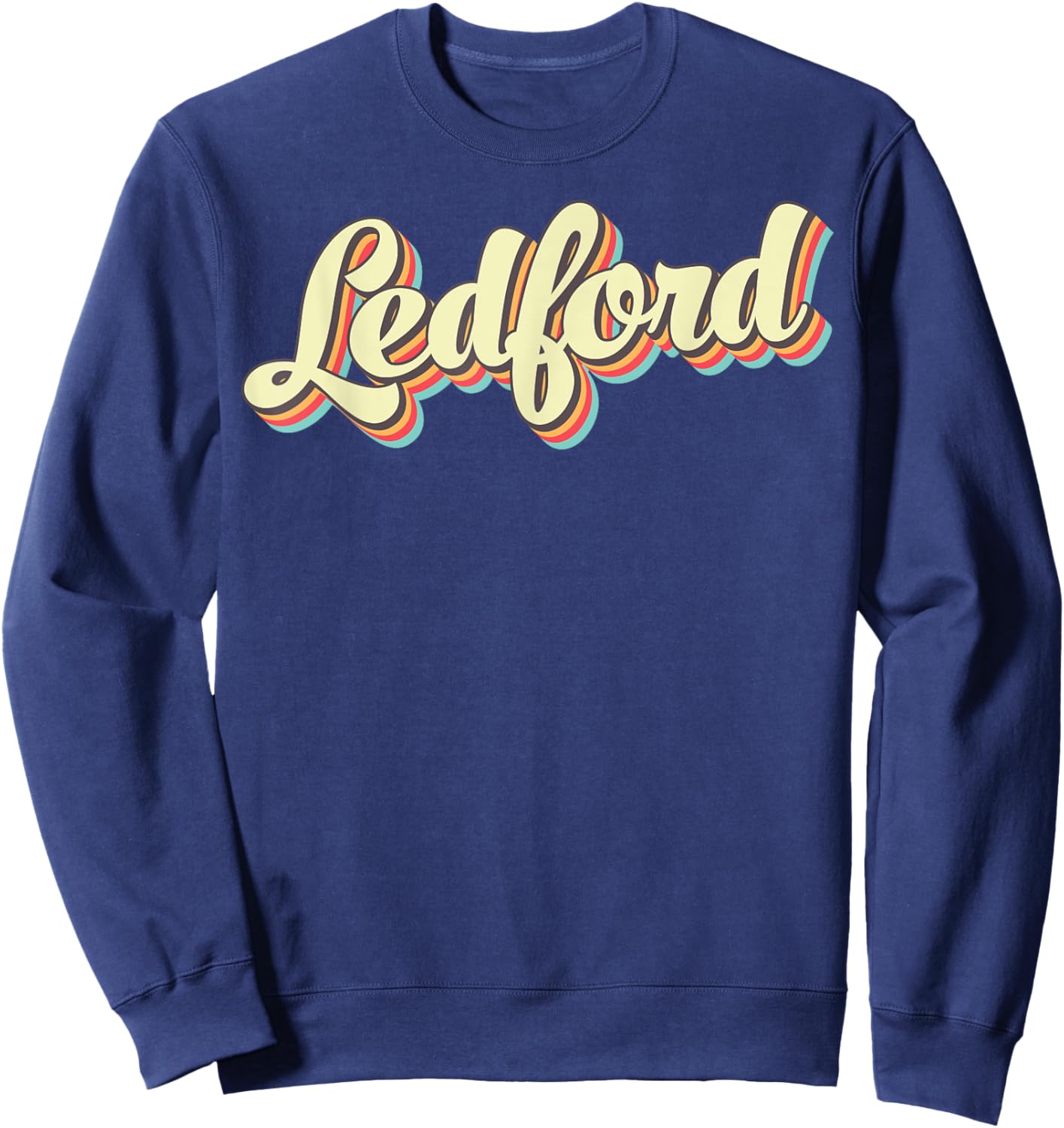 Ledford Retro Art Baseball Font Vintage Sweatshirt - Sweatshirt | Navy