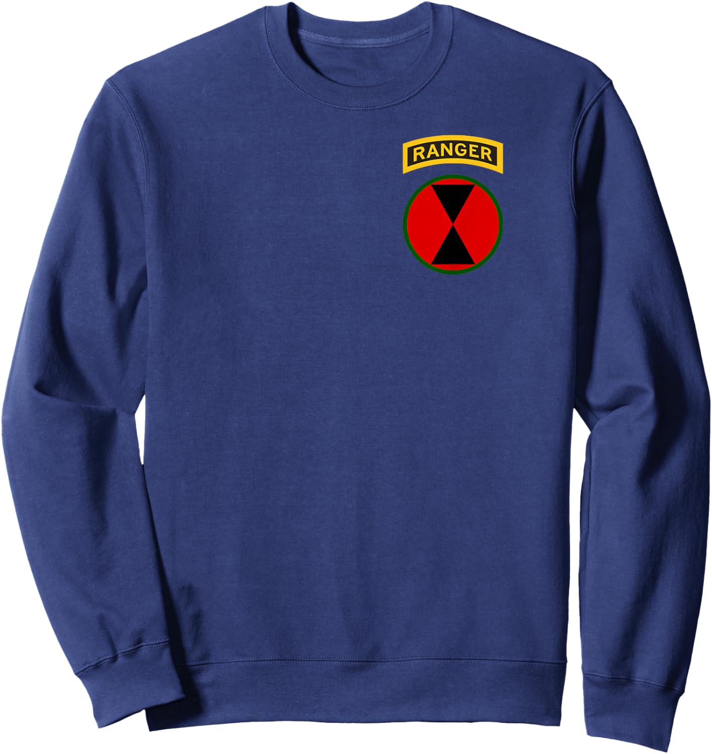 7th Infantry Division Patch with Ranger Tab - 7th ID Sweatshirt - Sweatshirt | Navy