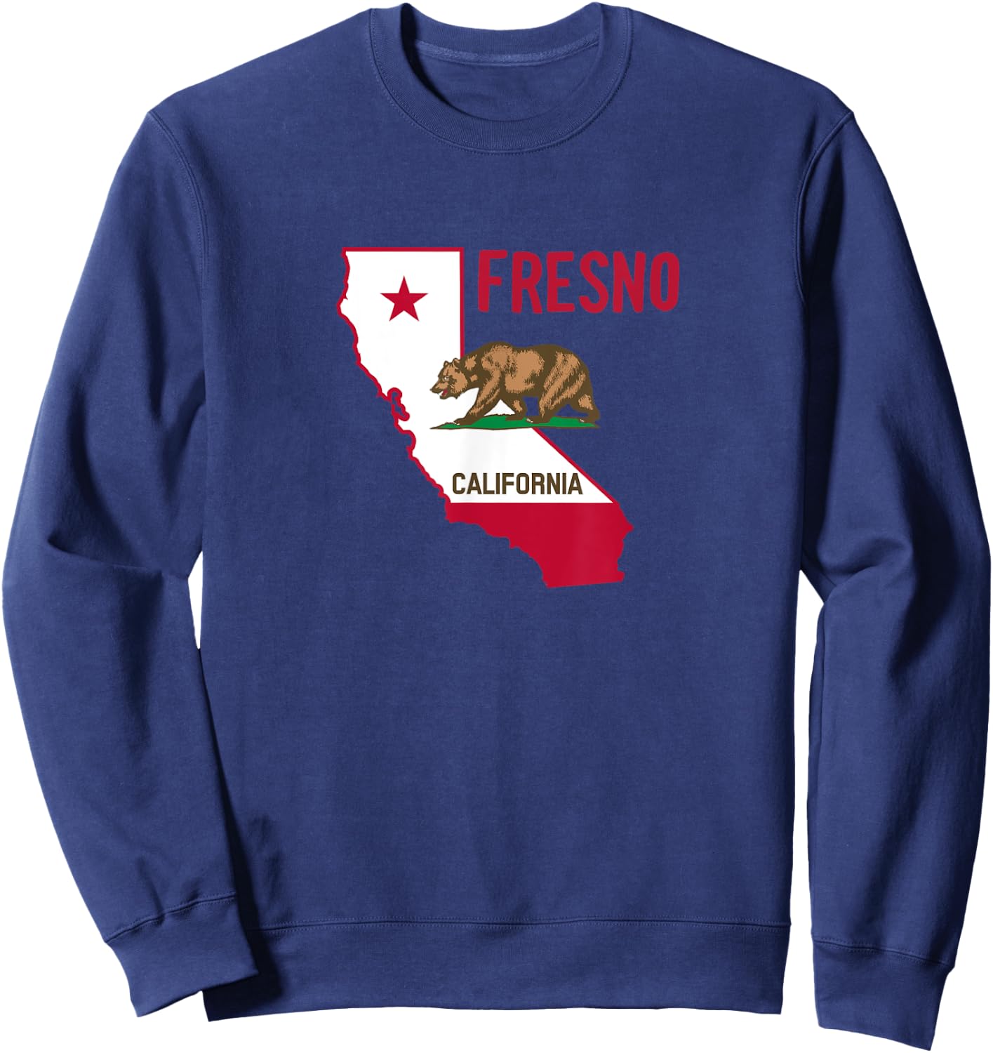 Fresno - California Flag / Cool Vintage Design of Fresno CA Sweatshirt - Sweatshirt | Navy
