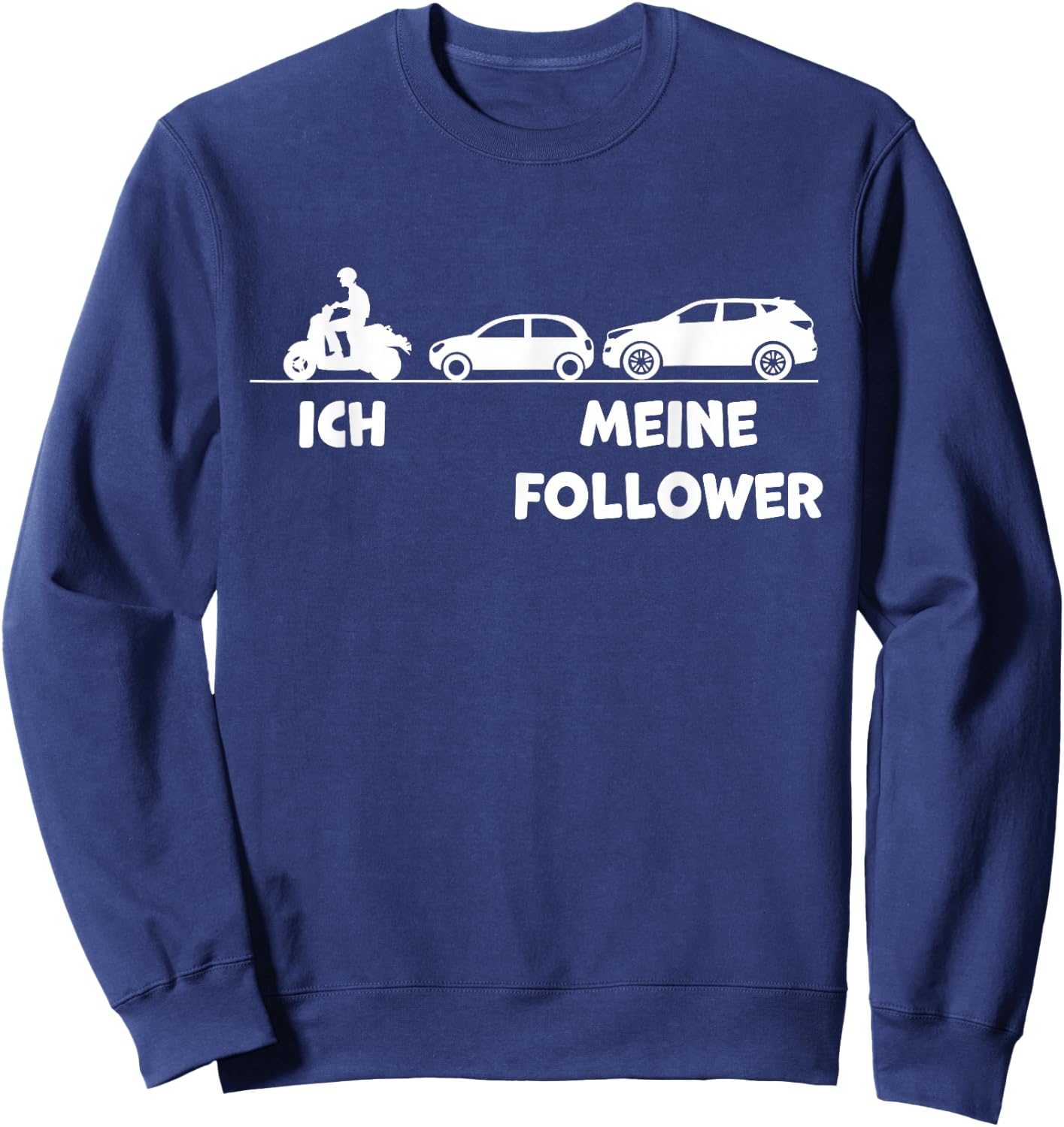 Ich und Meine Follower Lustiges Mofa Moped Roller Fahrer Sweatshirt - Sweatshirt | Navy