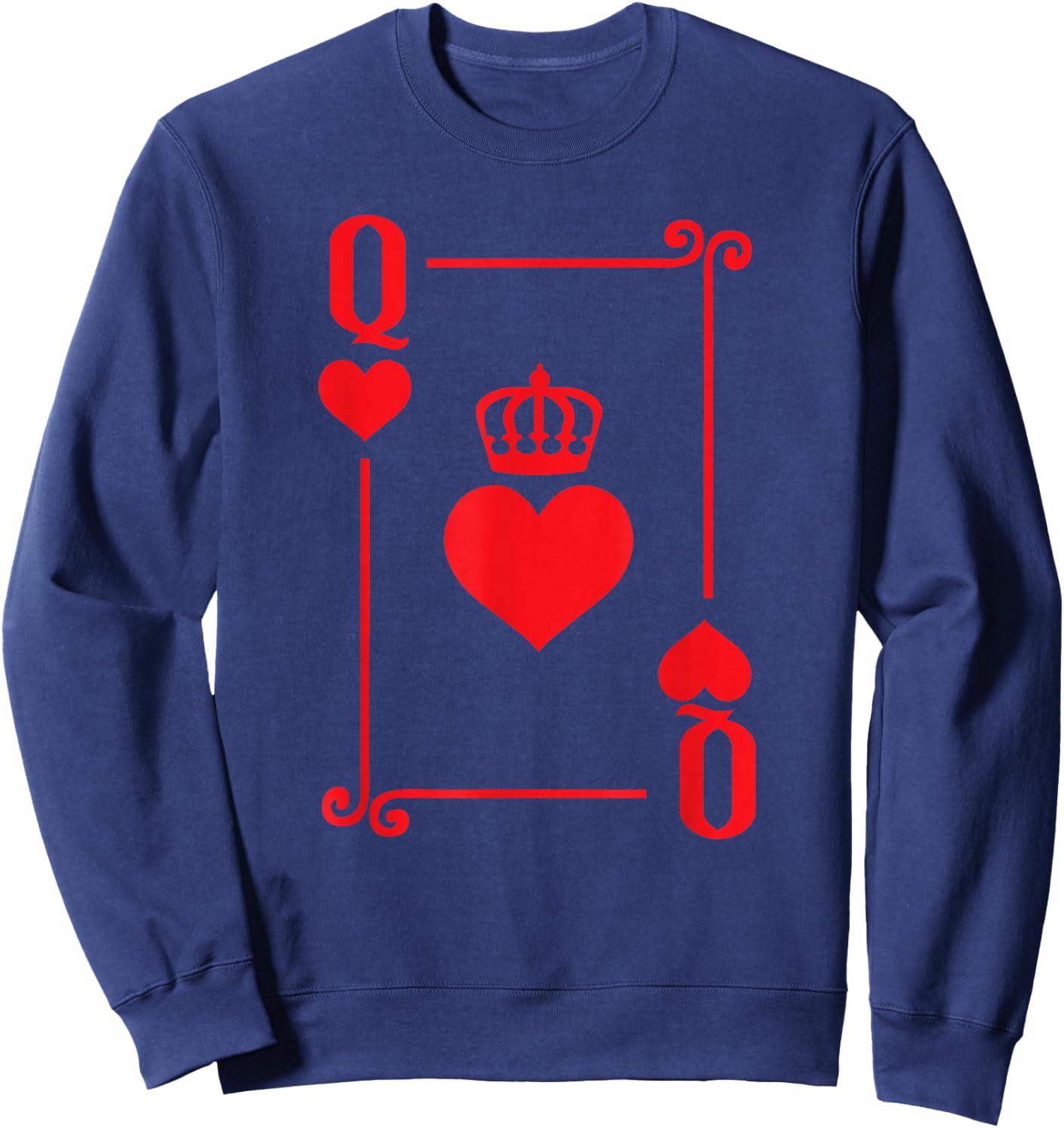 Playing Cards Costume - Queen Hearts Card - Queen Card Sweatshirt - Sweatshirt | Navy