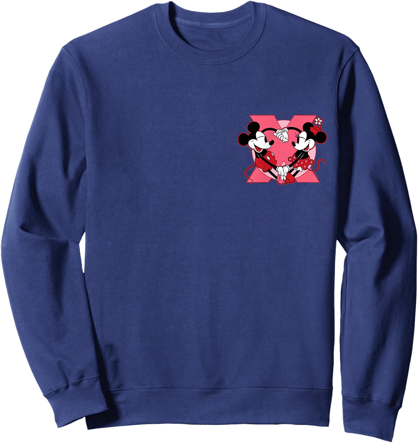 Disney Mickey & Minnie Mouse XO Couples Valentine’s Day Love Sweatshirt - Sweatshirt | Navy