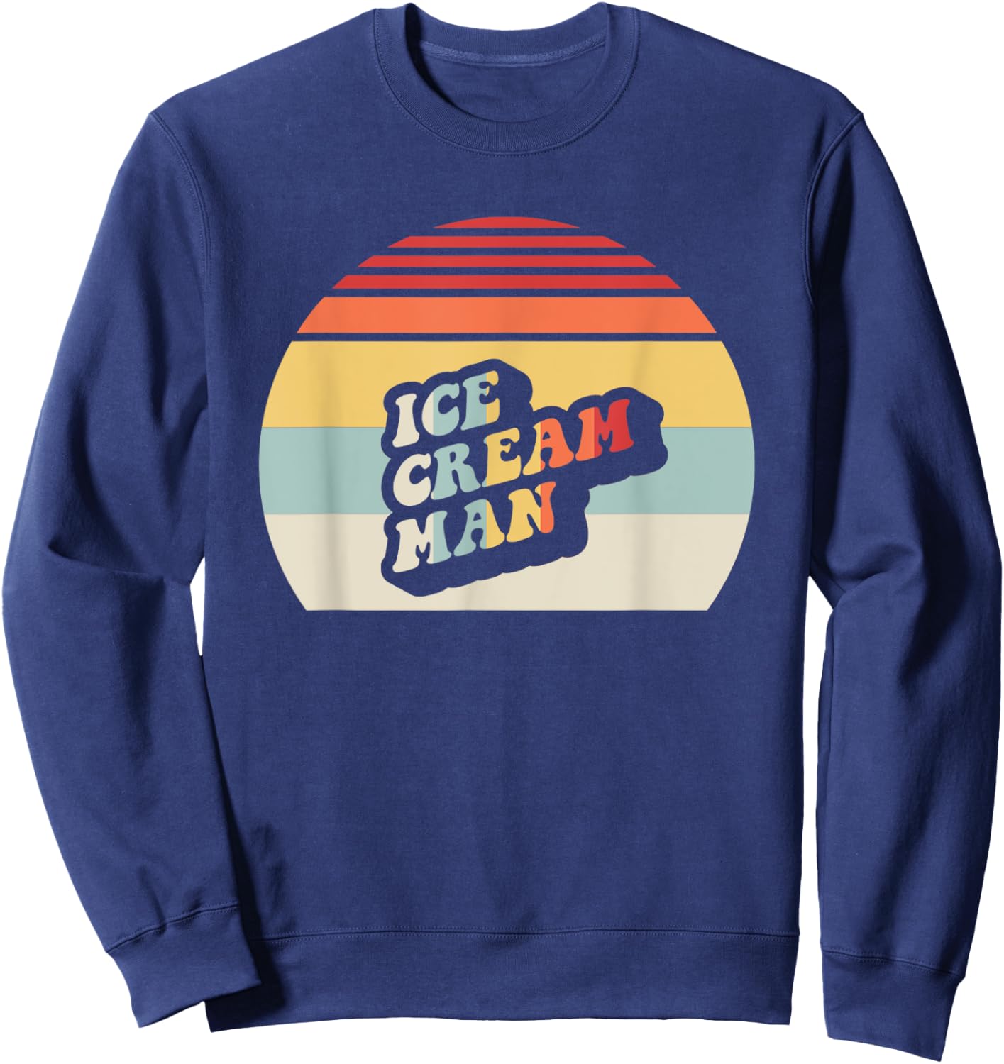 Ice Cream Man Retro Sunset Style Sweatshirt - Sweatshirt | Navy